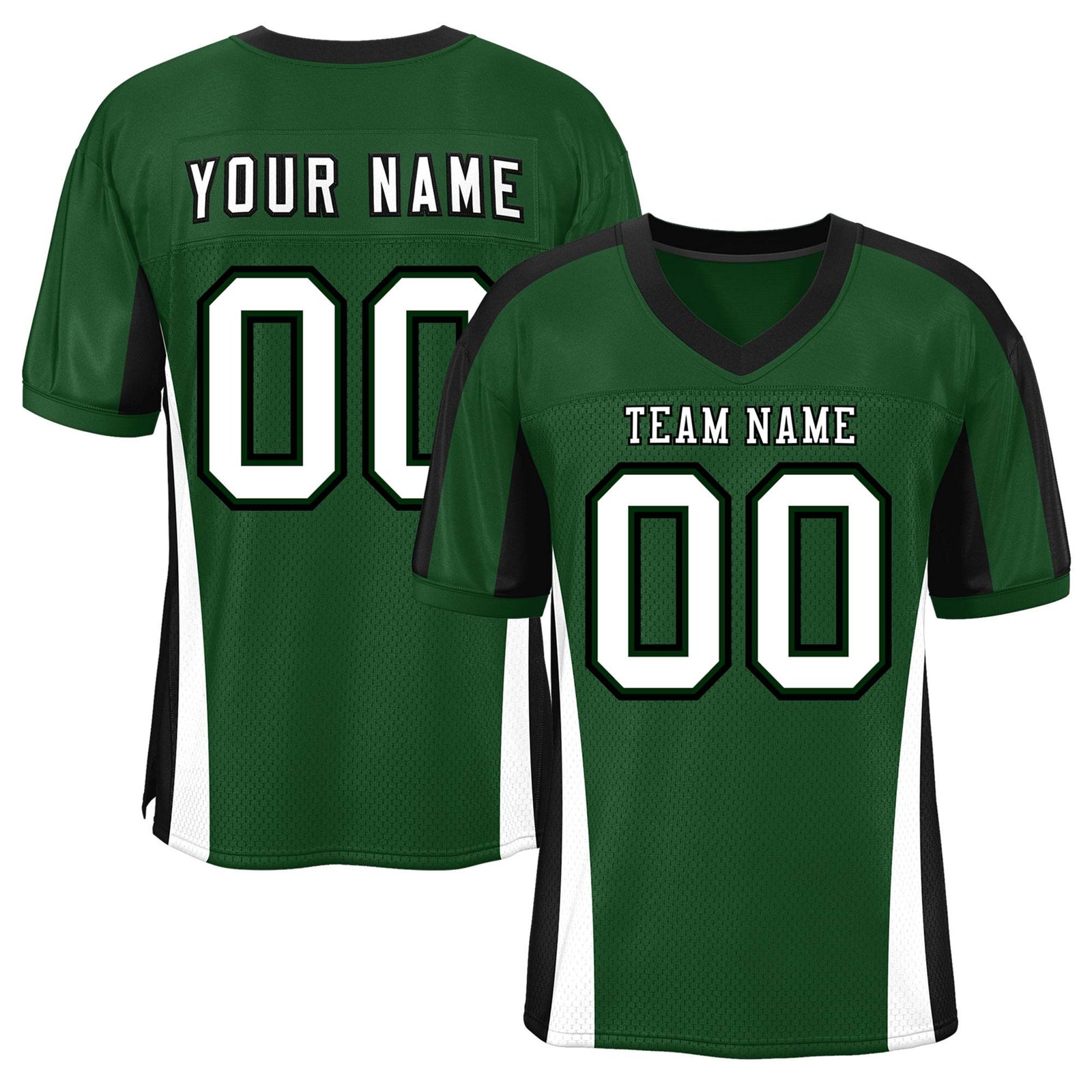 Custom Green Color Block Mesh Authentic Football Jersey