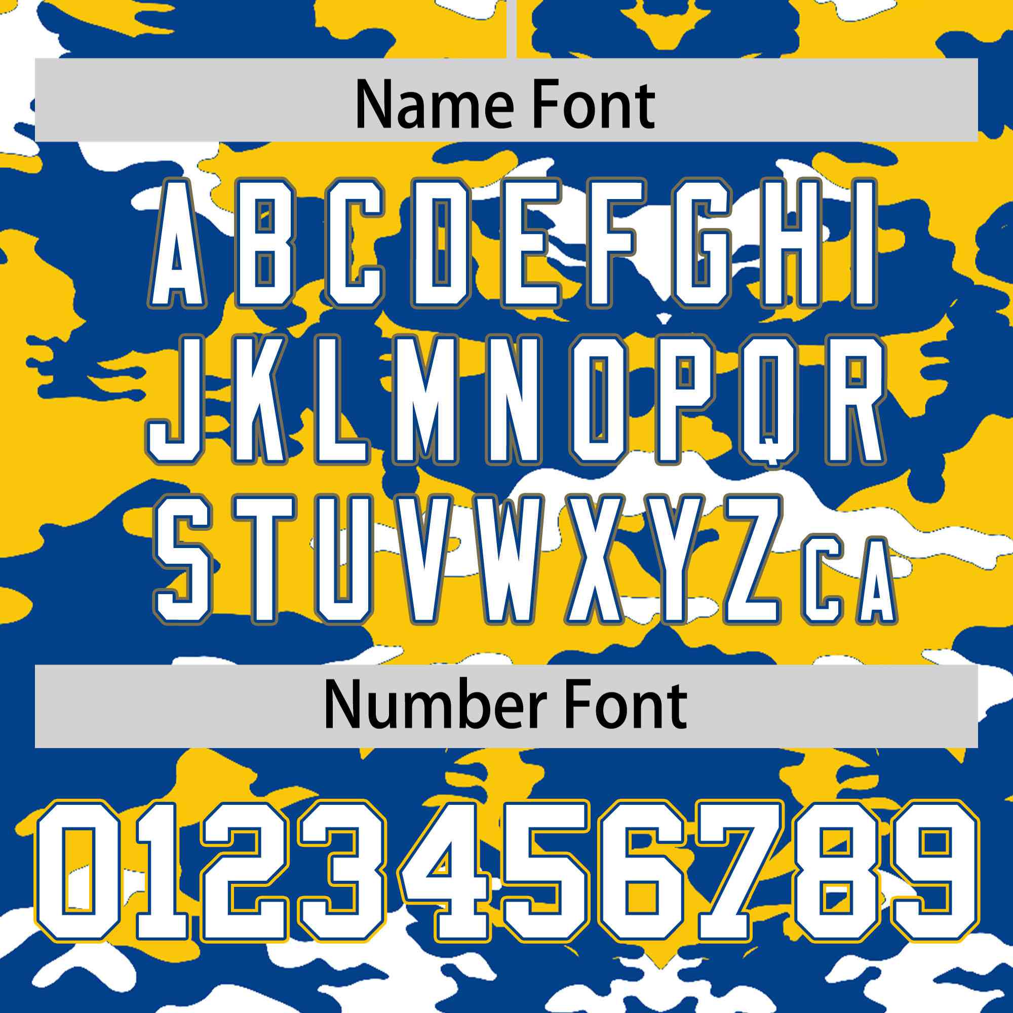 Custom Royal Gold-White Personalized Camo Authentic Football Jersey
