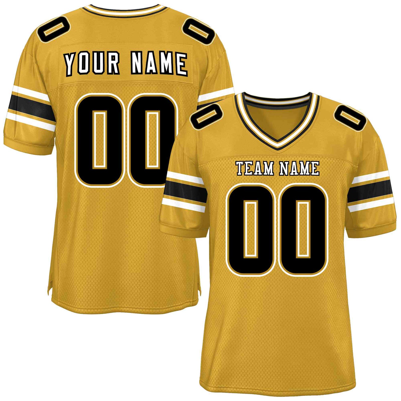 Custom Old Gold Personalized Classic Authentic Football Jersey