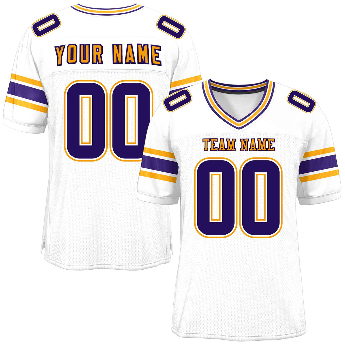 Custom White Personalized Classic Authentic Football Jersey