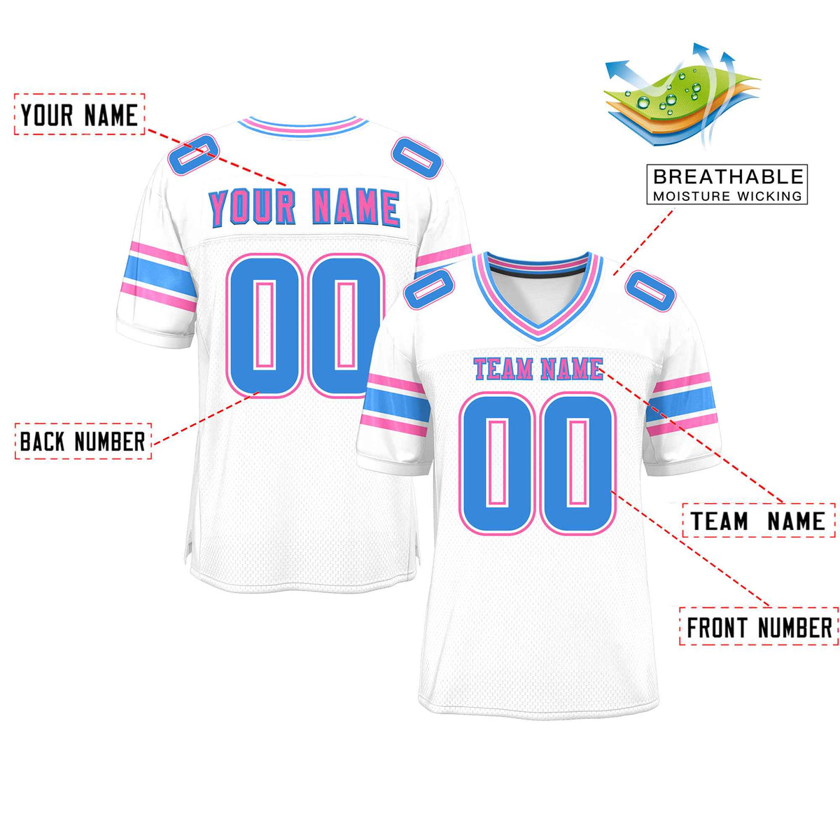 Custom White Personalized Classic Authentic Football Jersey