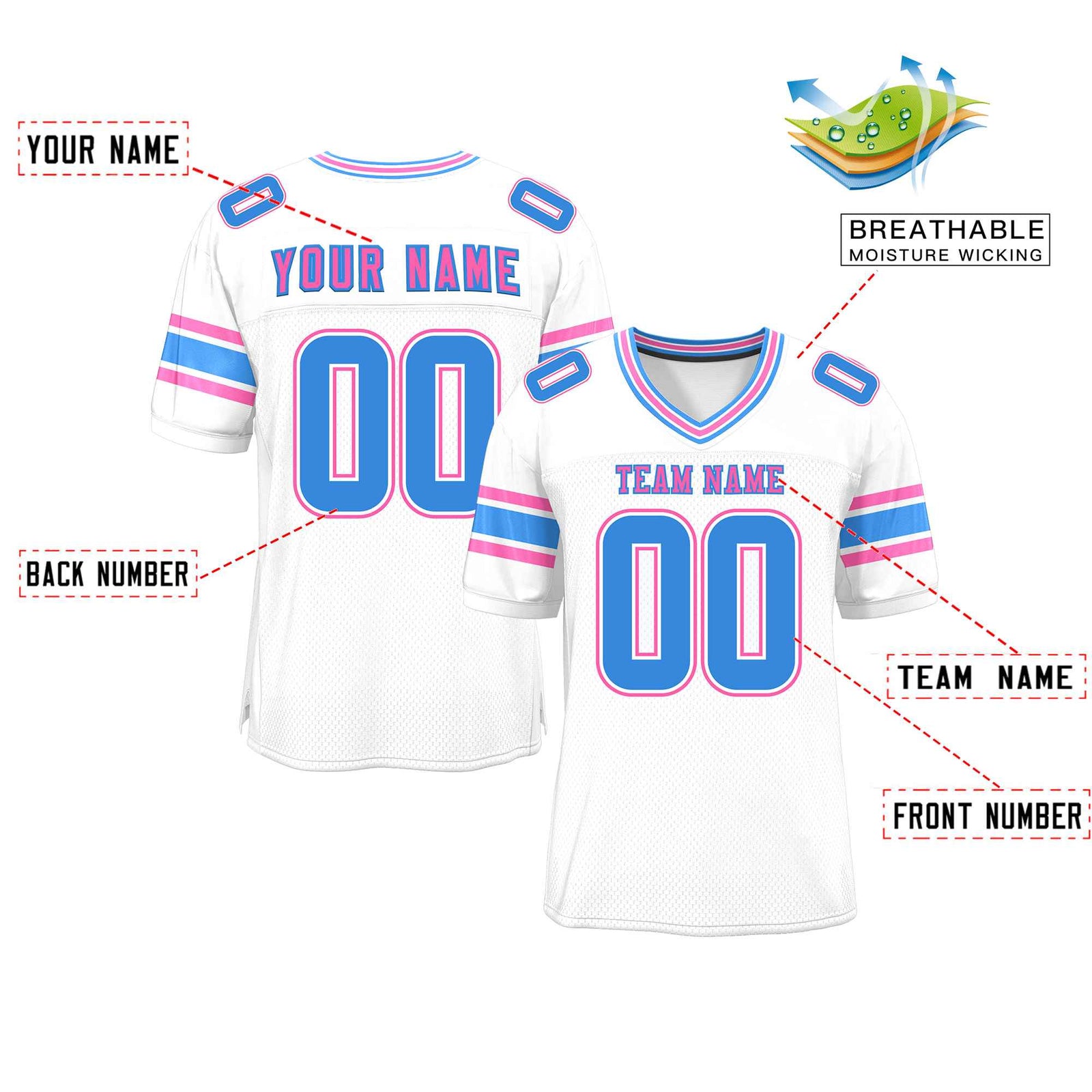 Custom White Personalized Classic Authentic Football Jersey