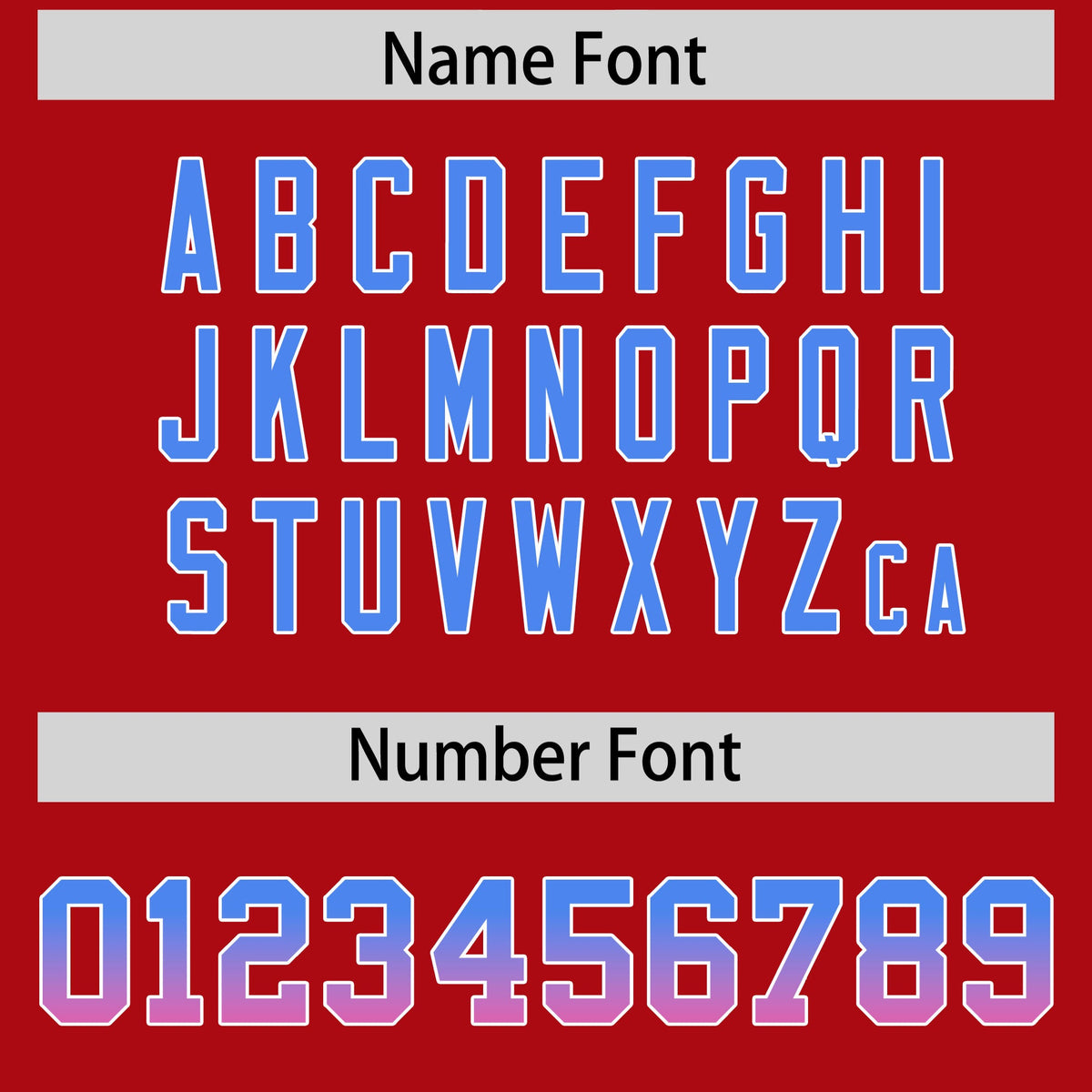 Custom Red Powder Blue and Pink Sides Gradient Fashion Personalized Team Football Jersey