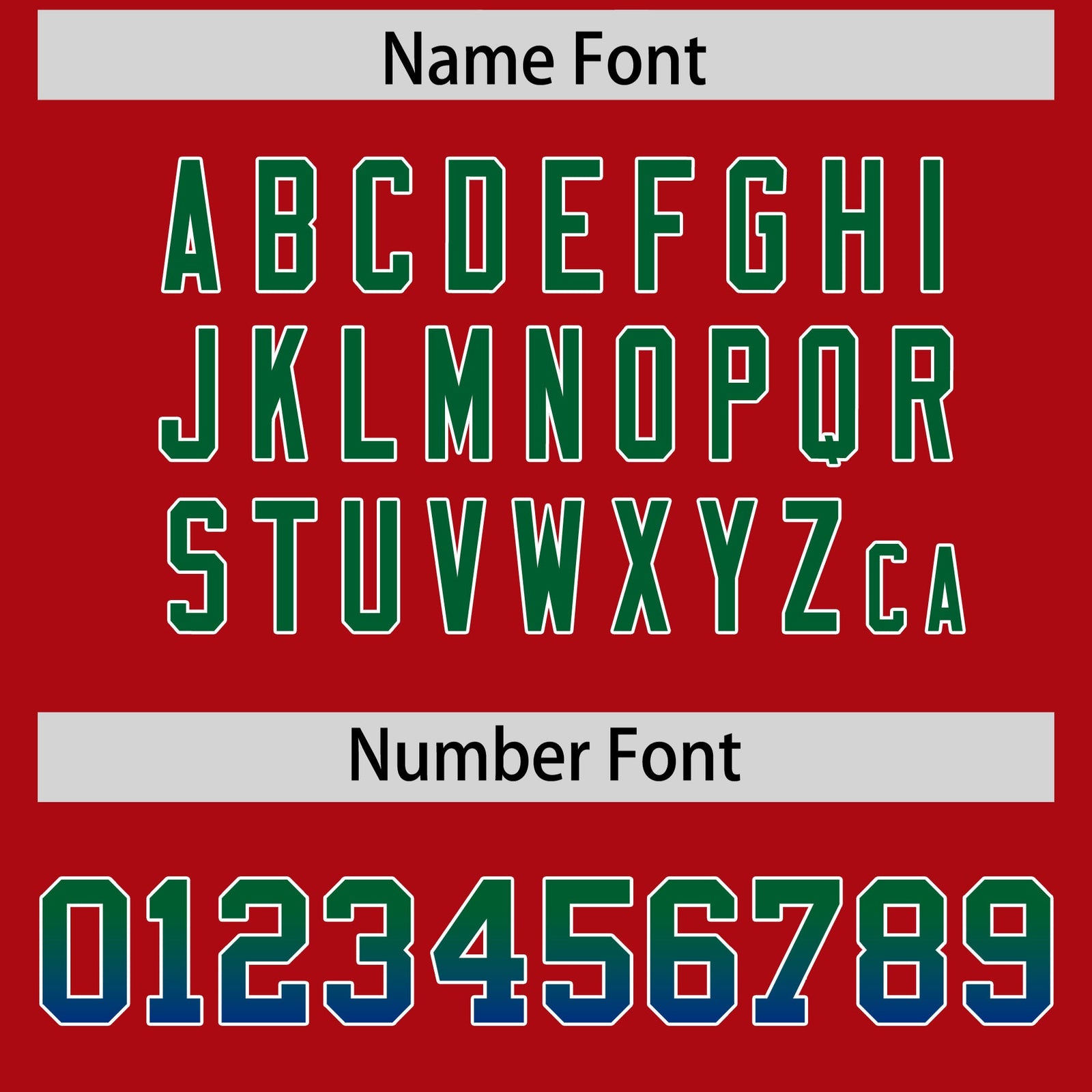 Custom Red Kelly Green and Royal Sides Gradient Fashion Personalized Team Football Jersey