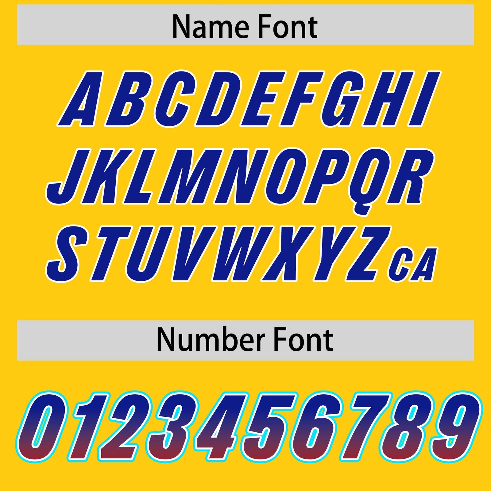 Custom Gold Royal and Red Sides Gradient Fashion Personalized Team Football Jersey