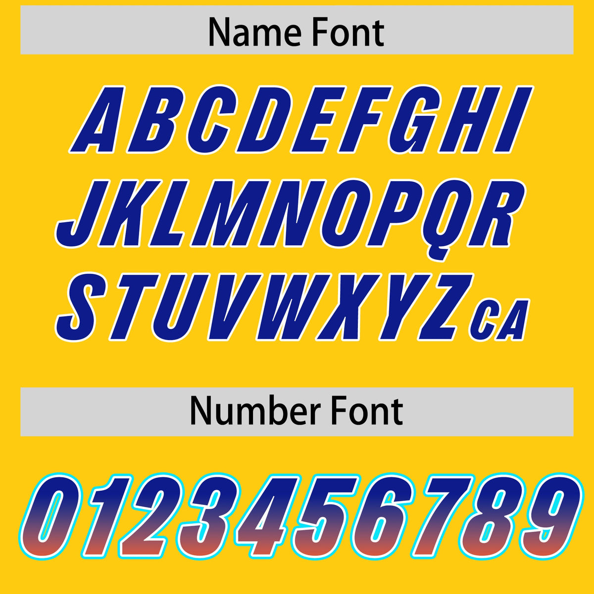 Custom Gold Royal and Orange Sides Gradient Fashion Personalized Team Football Jersey