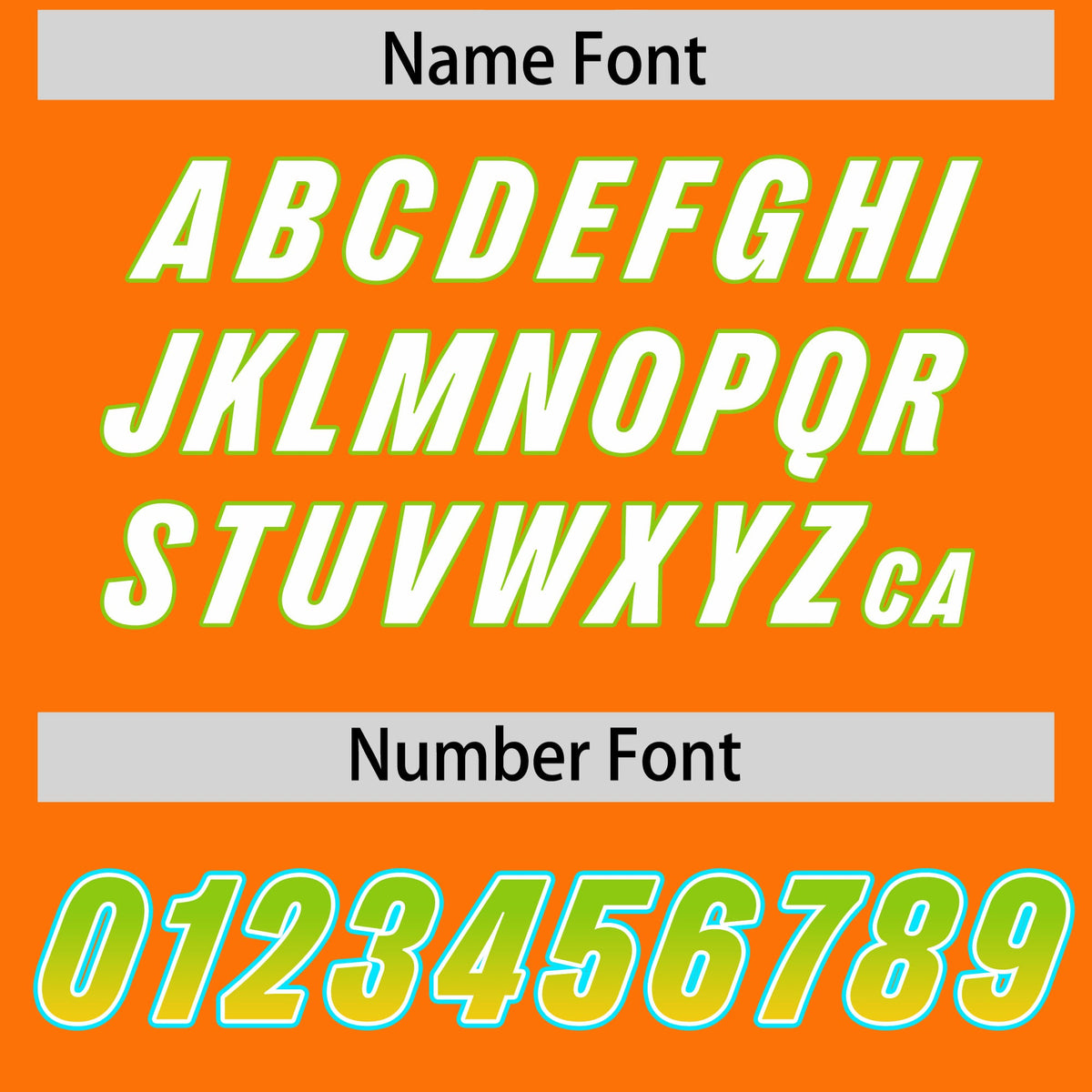 Custom Orange Neon Green and Gold Sides Gradient Fashion Personalized Team Football Jersey