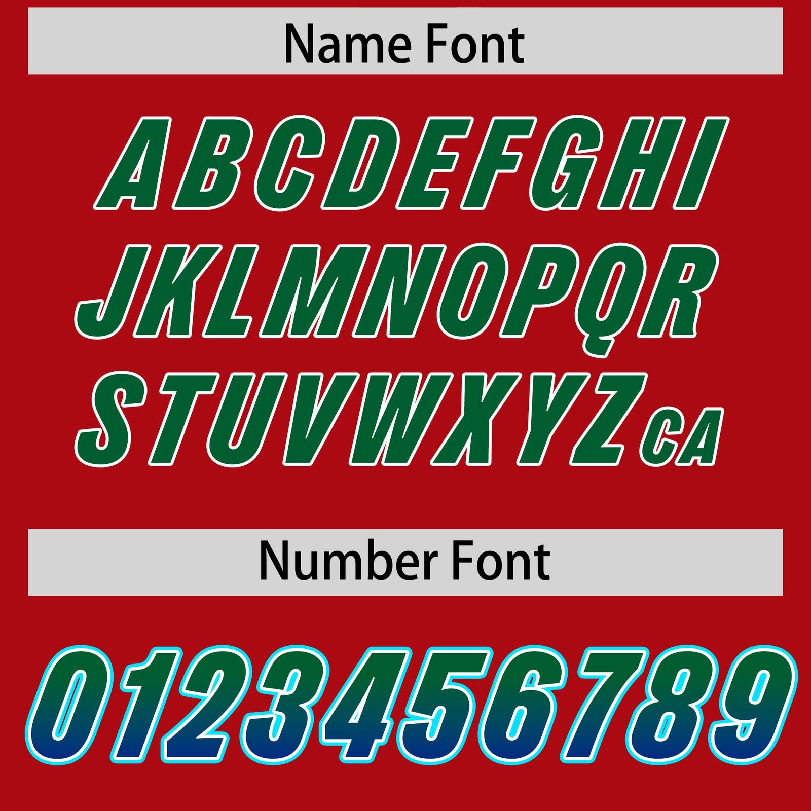 Custom Red Kelly Green and Royal Sides Gradient Fashion Personalized Team Football Jersey