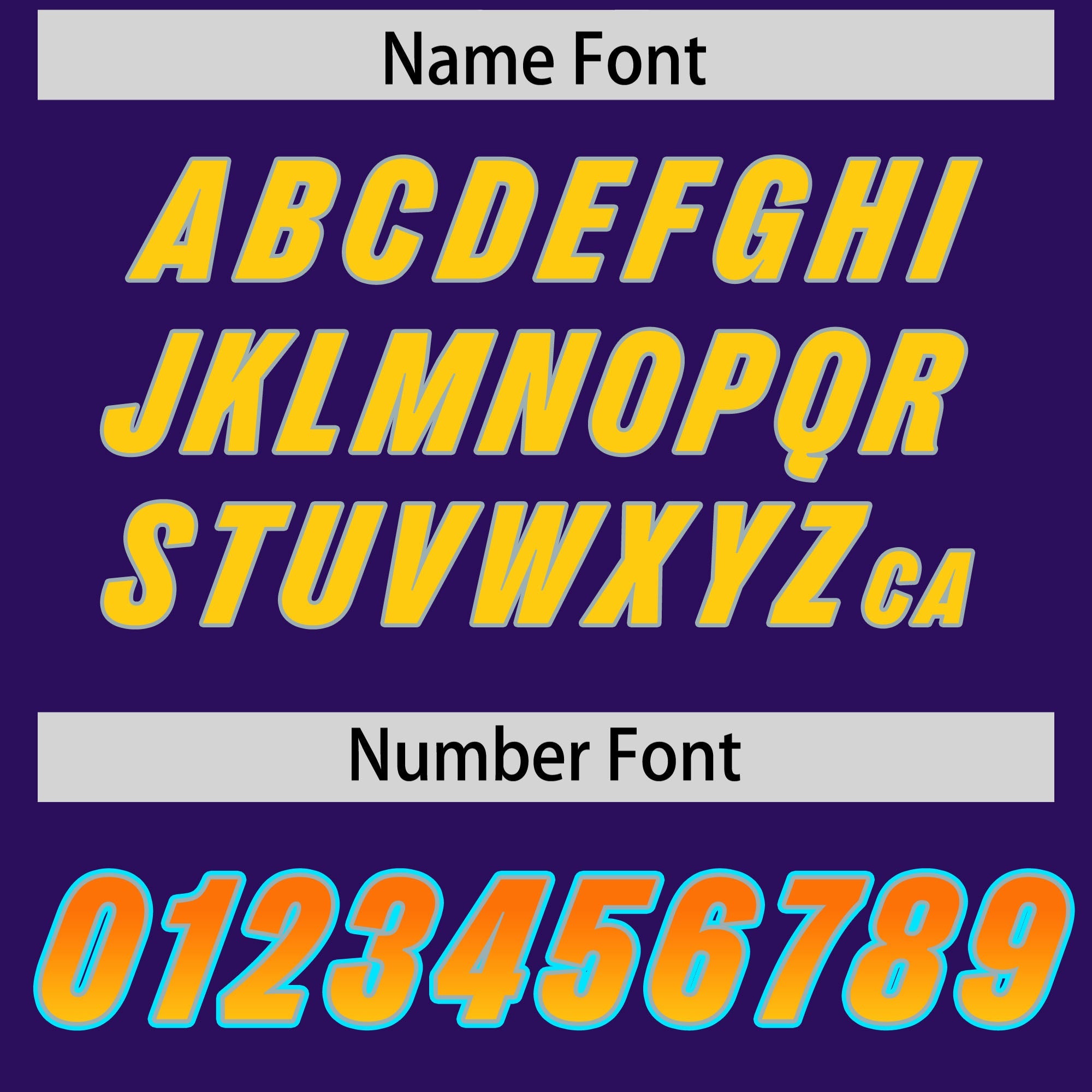 Custom Purple Orange and Gold Sides Gradient Fashion Personalized Team Football Jersey