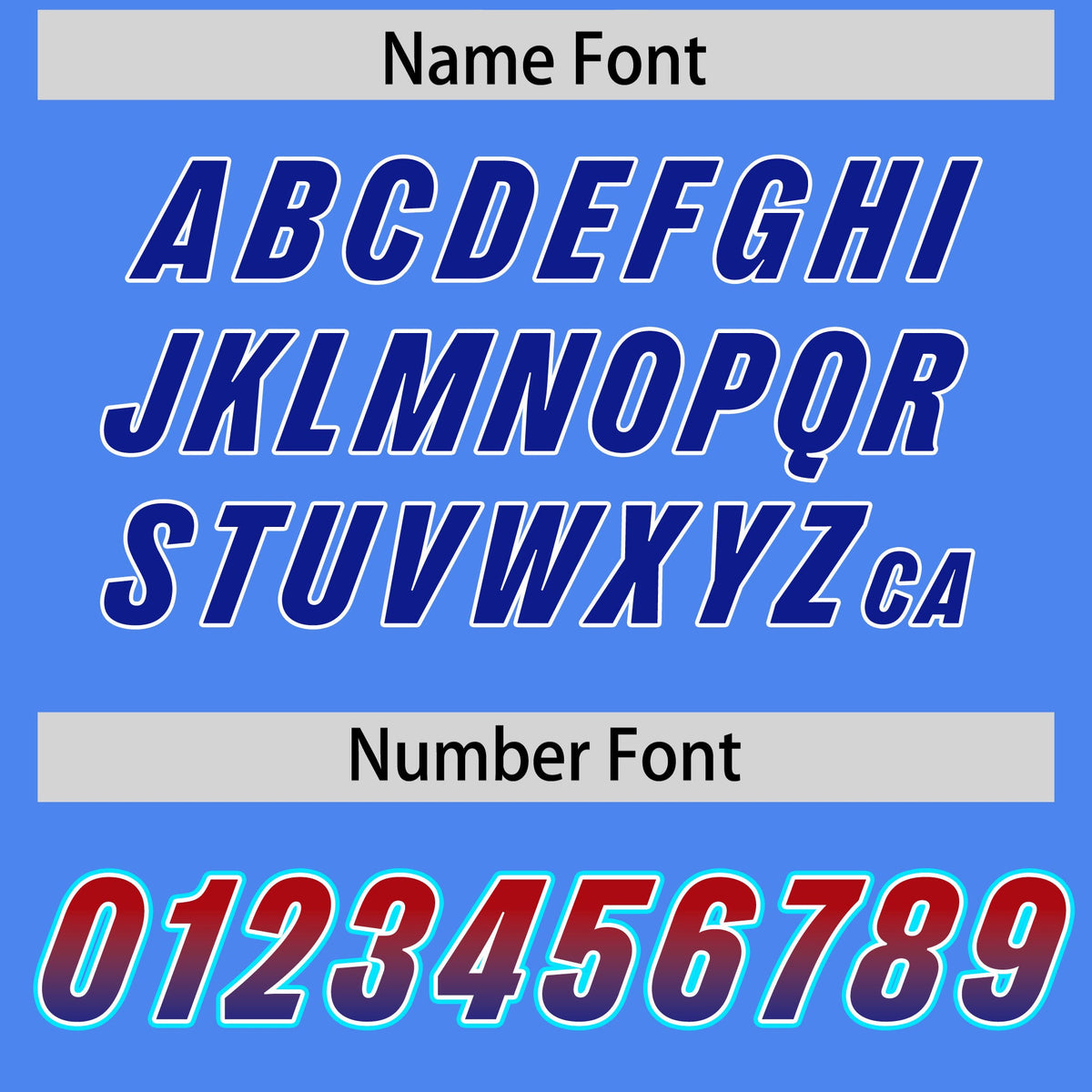 Custom Powder Blue Red and Royal Sides Gradient Fashion Personalized Team Football Jersey