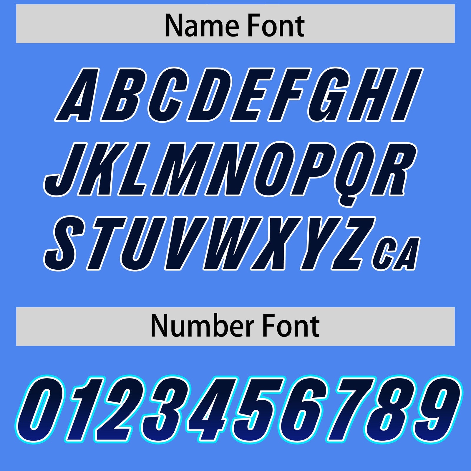 Custom Powder Blue Navy and Royal Sides Gradient Fashion Personalized Team Football Jersey