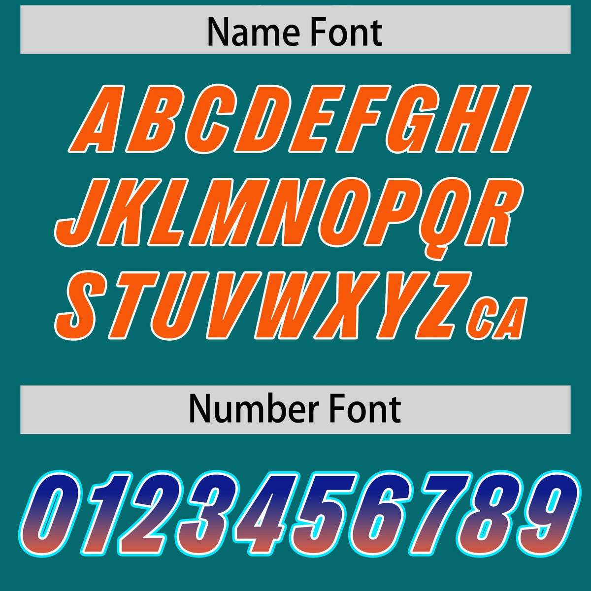 Custom Aqua Royal and Orange Sides Gradient Fashion Personalized Team Football Jersey