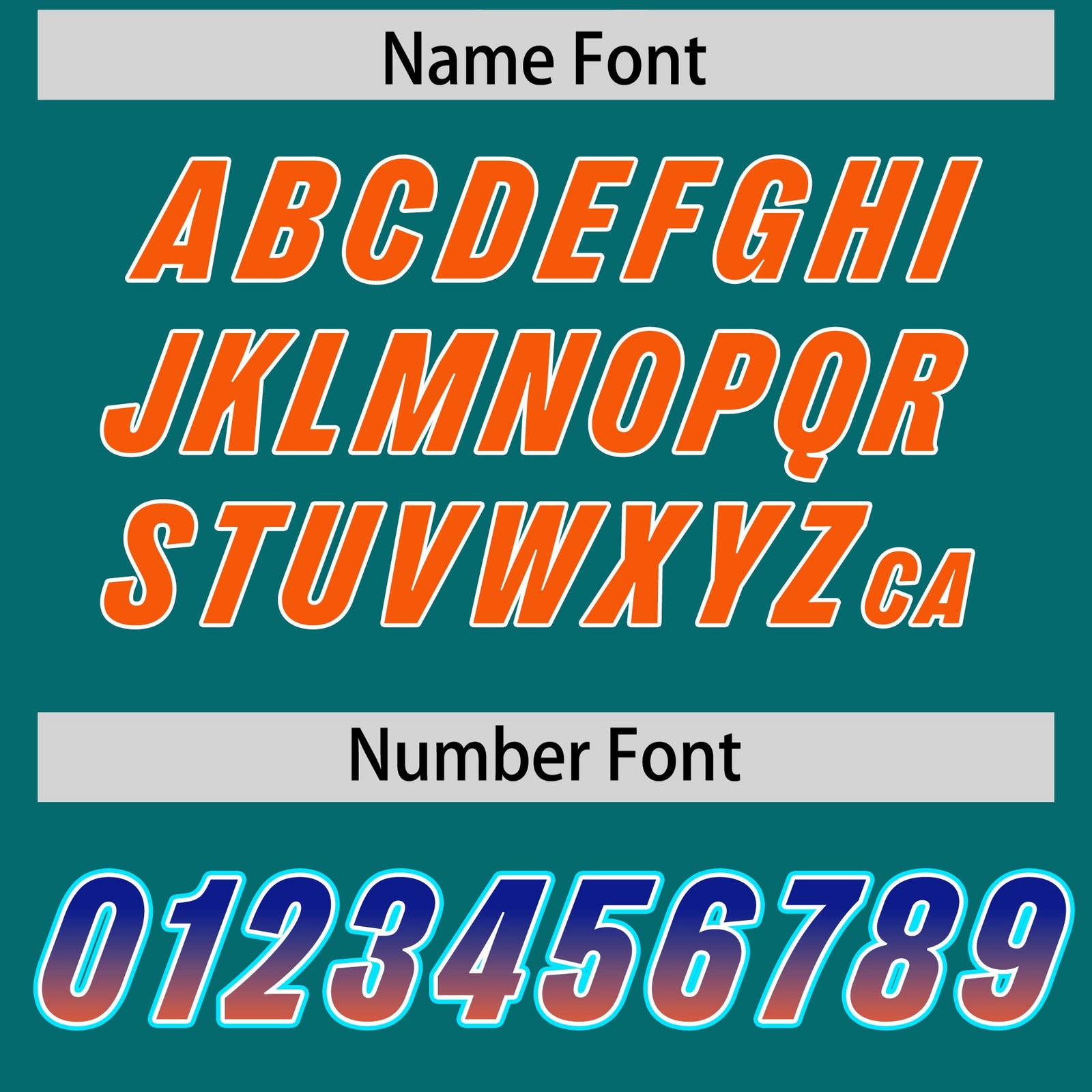 Custom Aqua Royal and Orange Sides Gradient Fashion Personalized Team Football Jersey