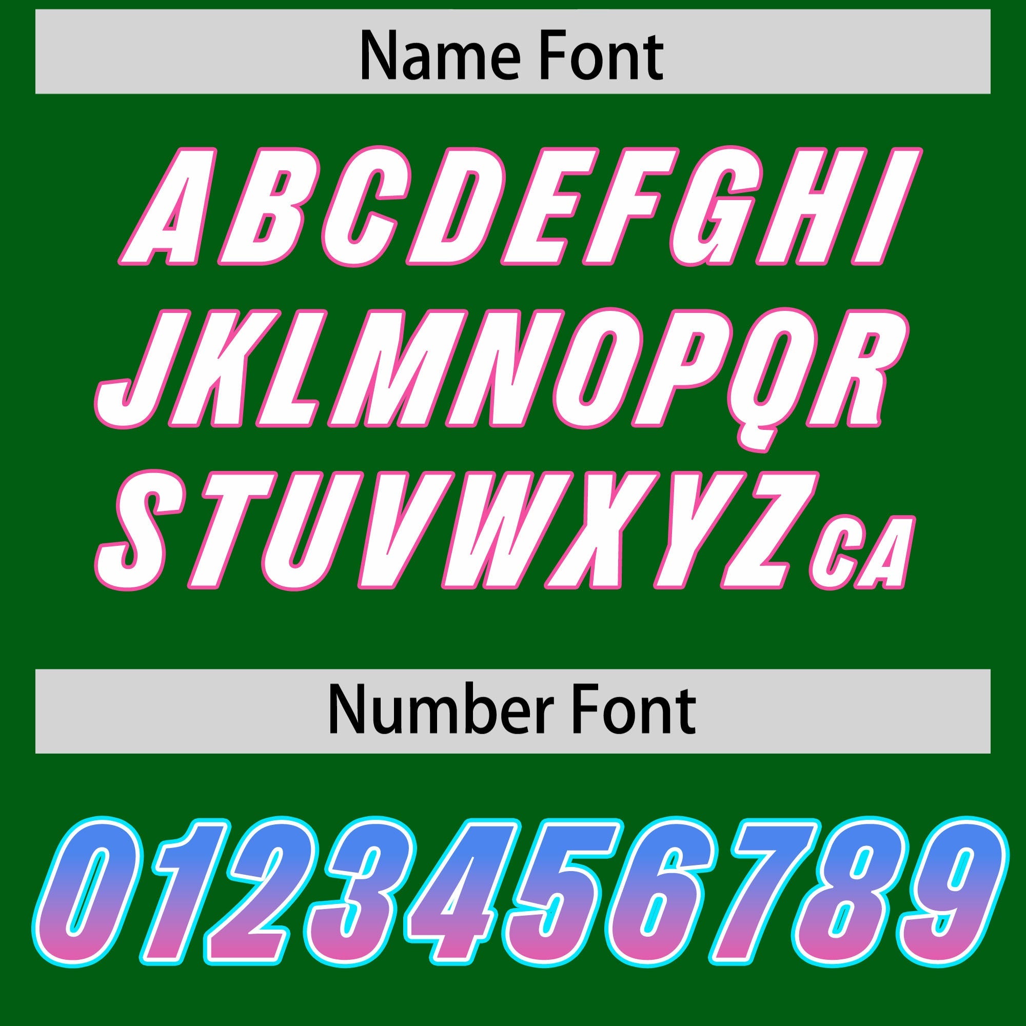 Custom Kelly Green Powder Blue and Pink Sides Gradient Fashion Personalized Team Football Jersey