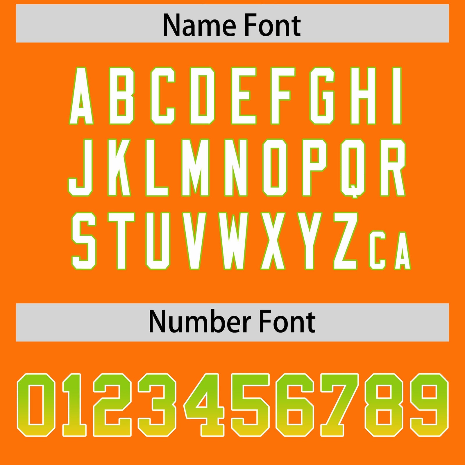 Custom Orange Neon Green and Gold Sides Gradient Fashion Personalized Team Football Jersey