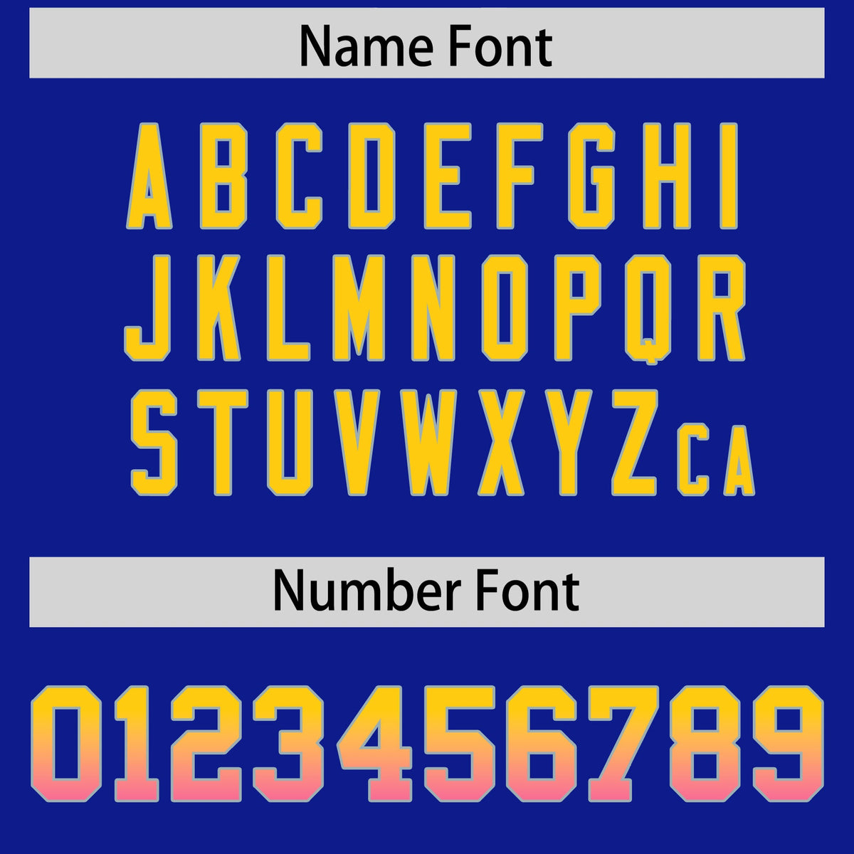 Custom Royal Gold Sides Gradient Fashion Personalized Team Football Jersey