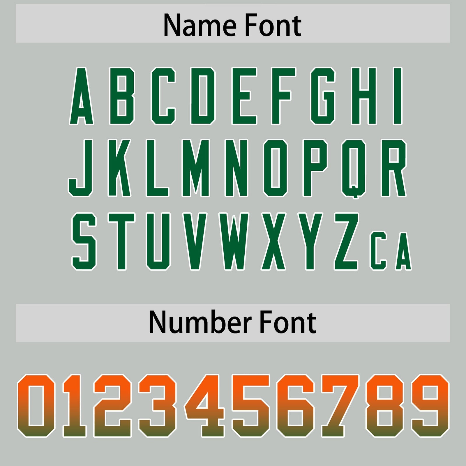 Custom Gray Orange and Kelly Green Sides Gradient Fashion Personalized Team Football Jersey