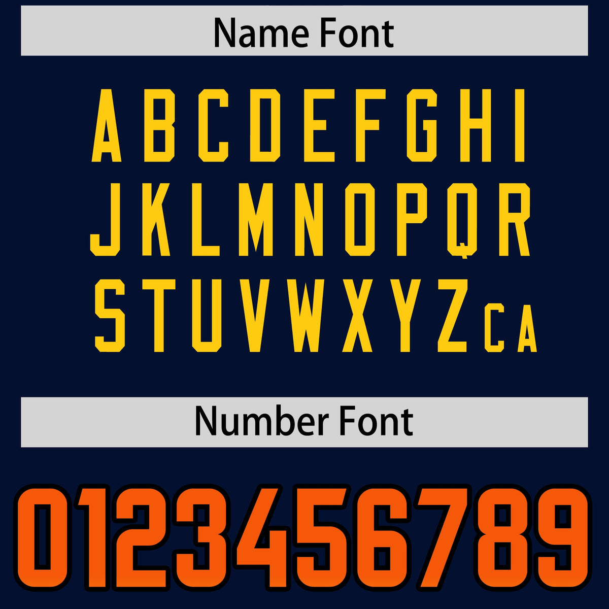 Custom Navy Orange and Gold Sides Gradient Fashion Personalized Team Football Jersey