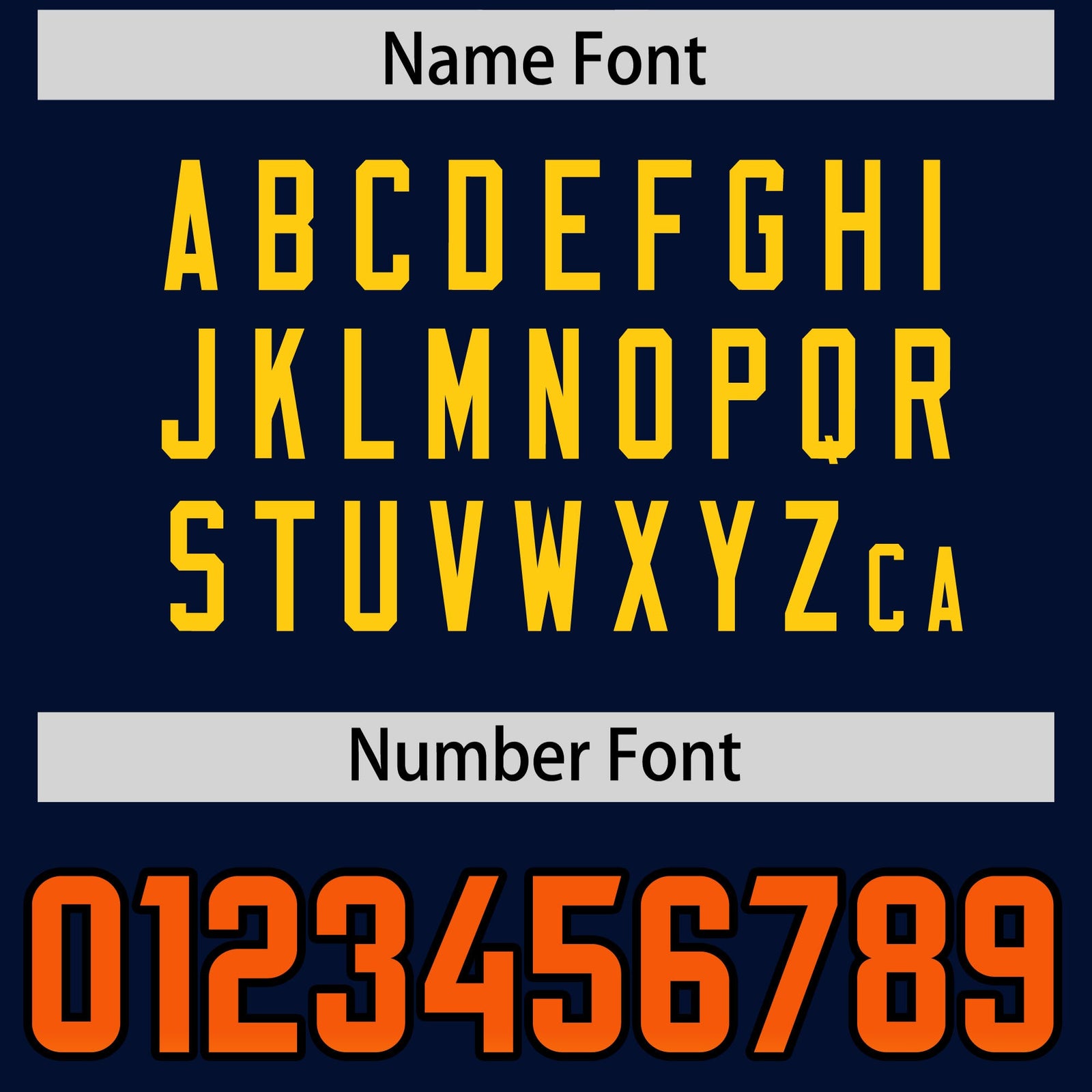 Custom Navy Orange and Gold Sides Gradient Fashion Personalized Team Football Jersey