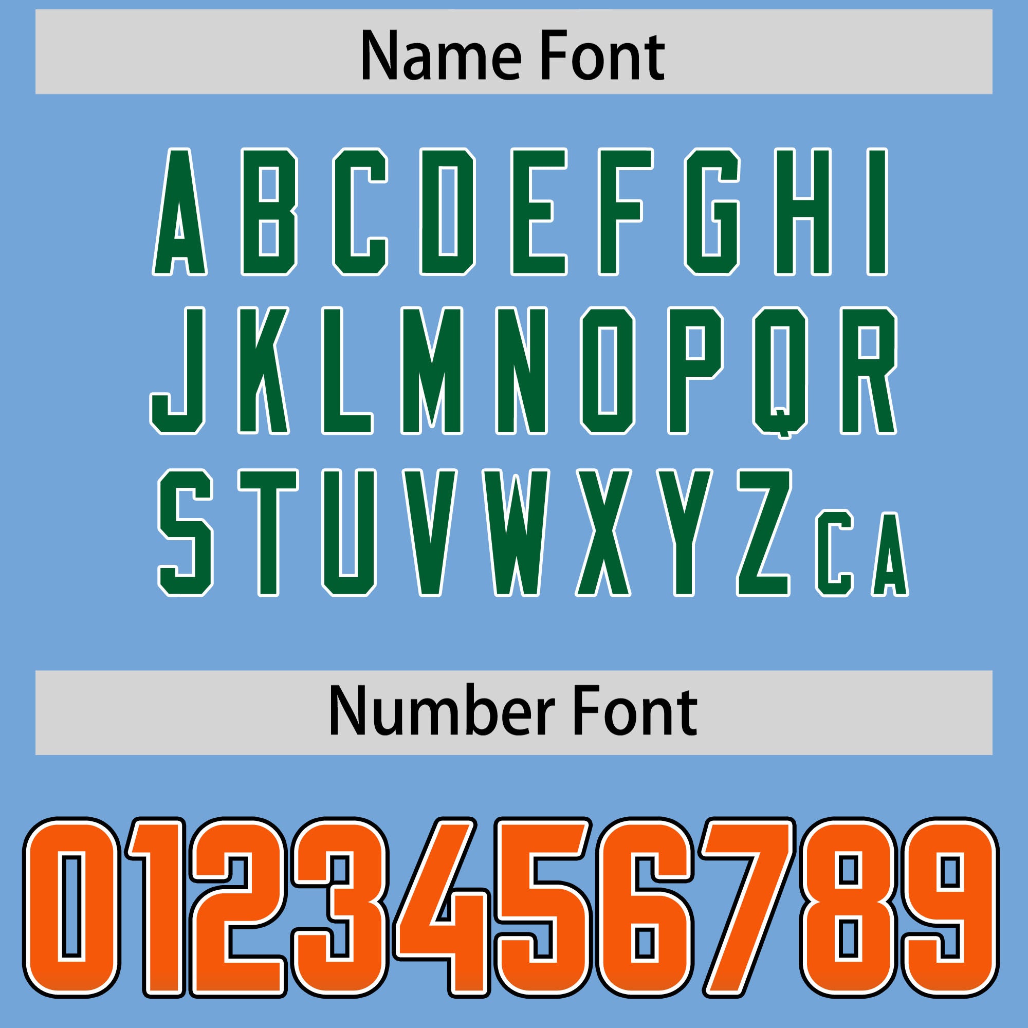 Custom Powder Blue Orange and Kelly Green Sides Gradient Fashion Personalized Team Football Jersey