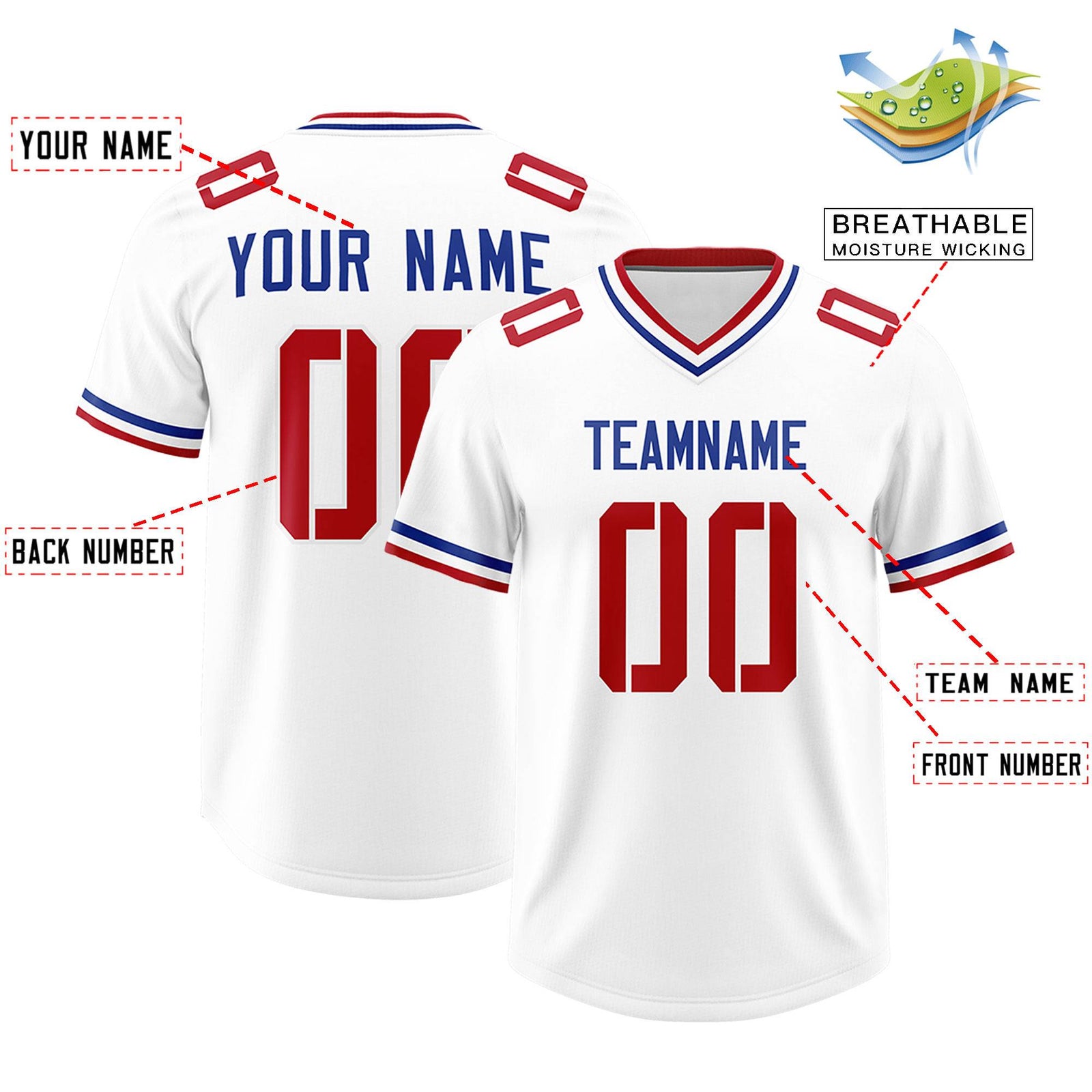 Custom White Classic Style American Football Jerseys