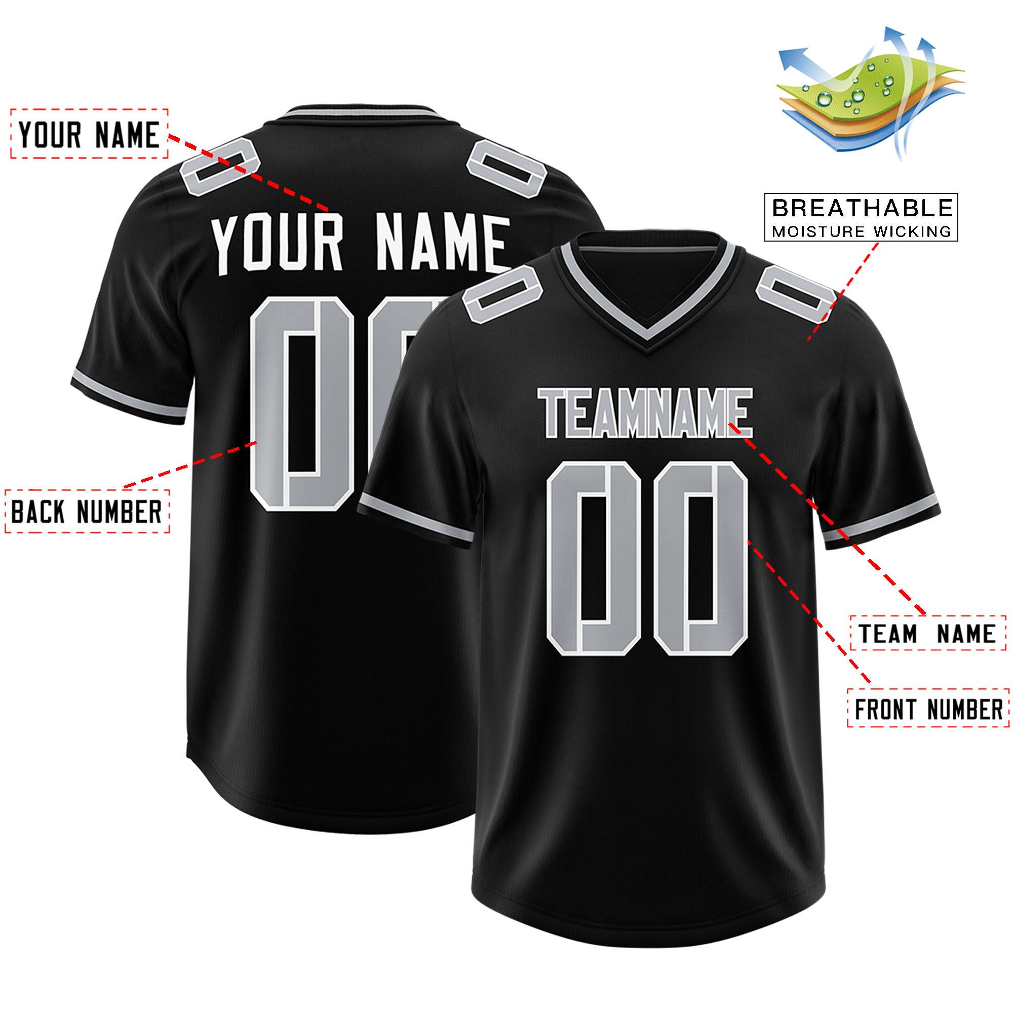 Custom Black Classic Style American Football Jerseys