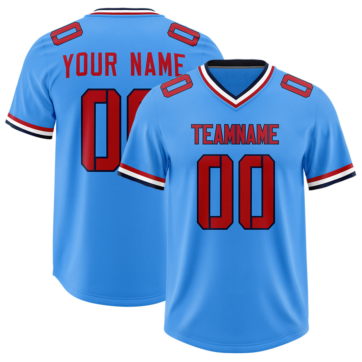 Custom Powder Blue Classic Style American Football Jerseys