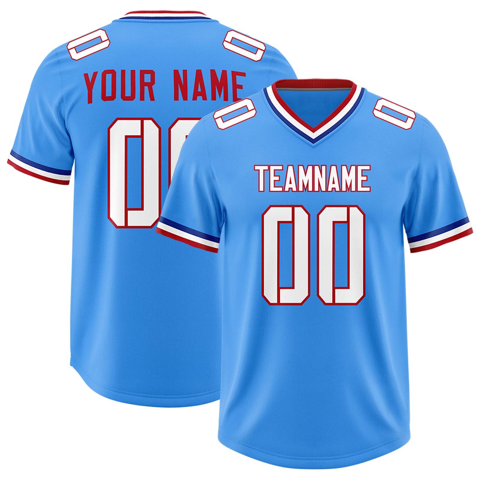 Custom Powder Blue Classic Style American Football Jerseys