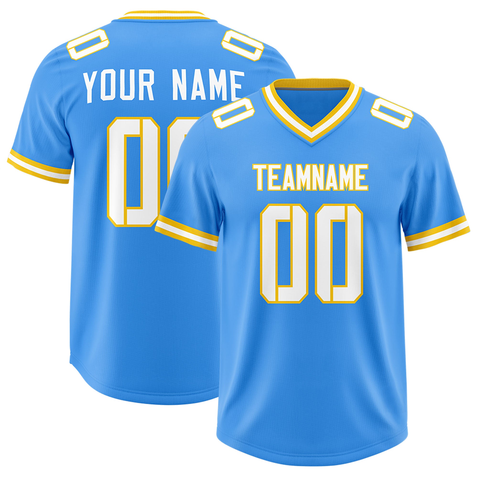 Custom Powder Blue Classic Style American Football Jerseys
