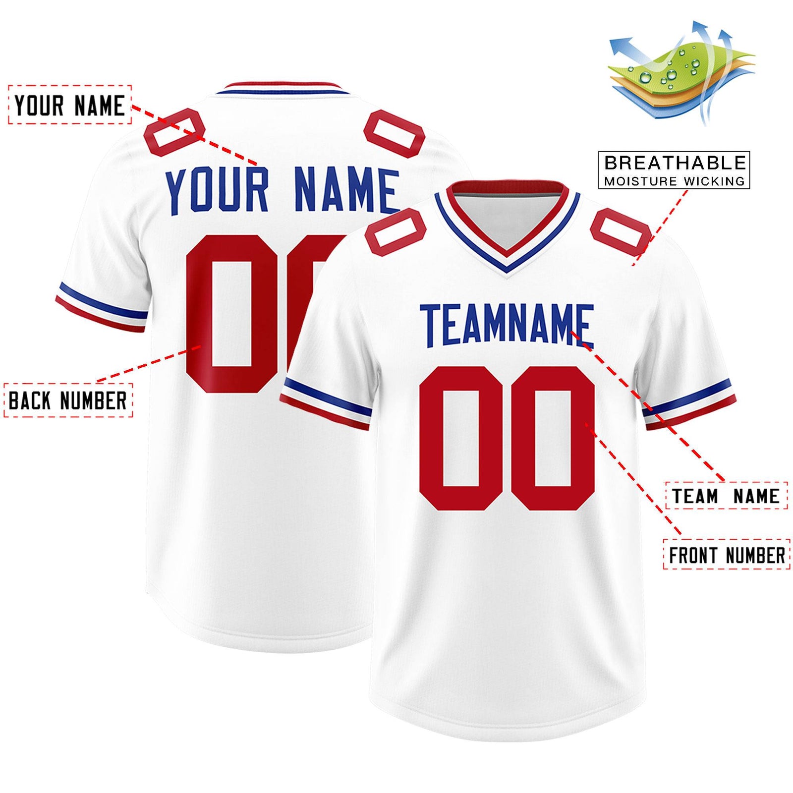 Custom White Classic Style American Football Jerseys
