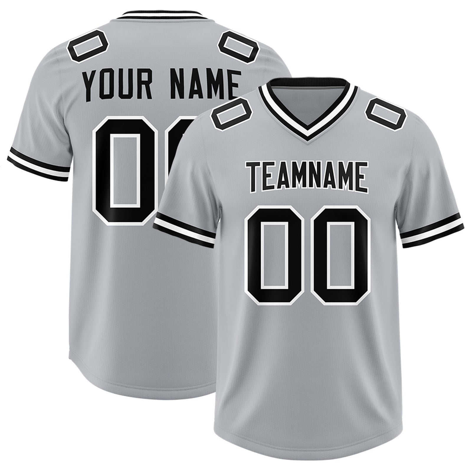 Custom Silver Classic Style American Football Jerseys