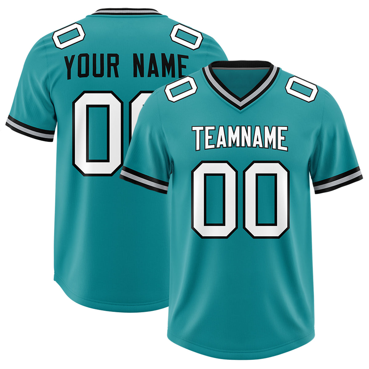 Custom Aqua Classic Style American Football Jerseys