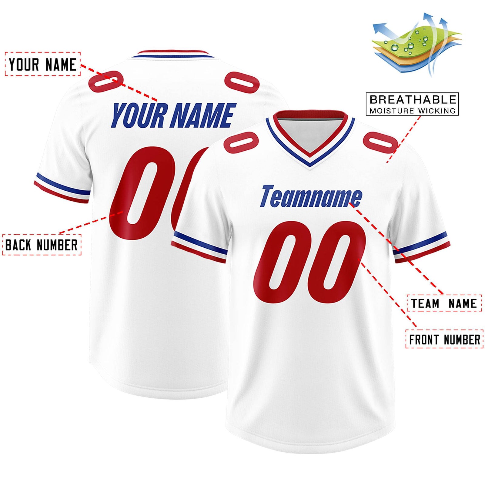 Custom White Classic Style American Football Jerseys