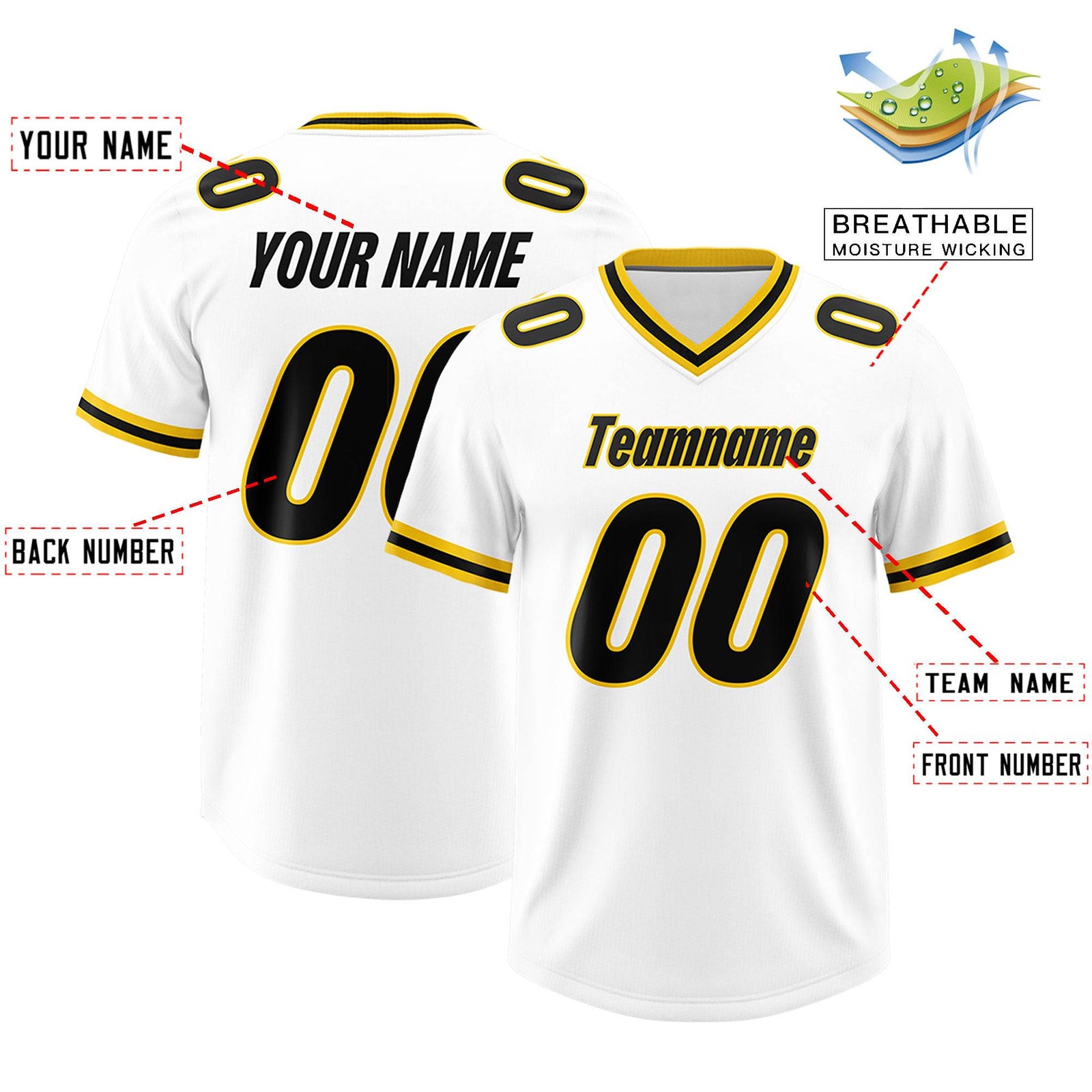 Custom White Classic Style American Football Jerseys