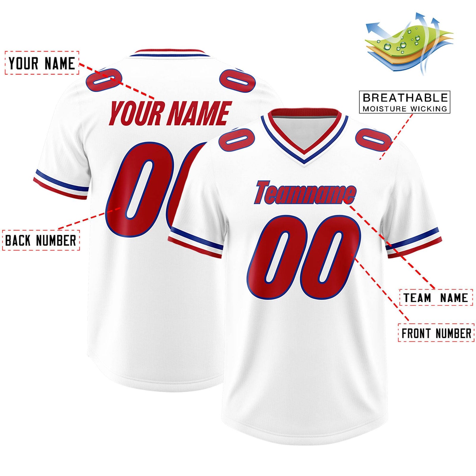 Custom White Classic Style American Football Jerseys
