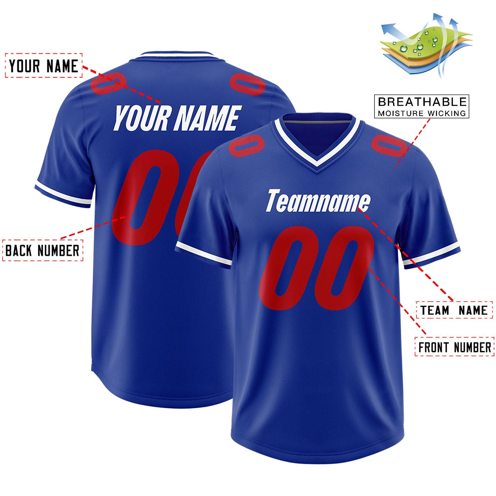 Custom Royal Classic Style American Football Jerseys