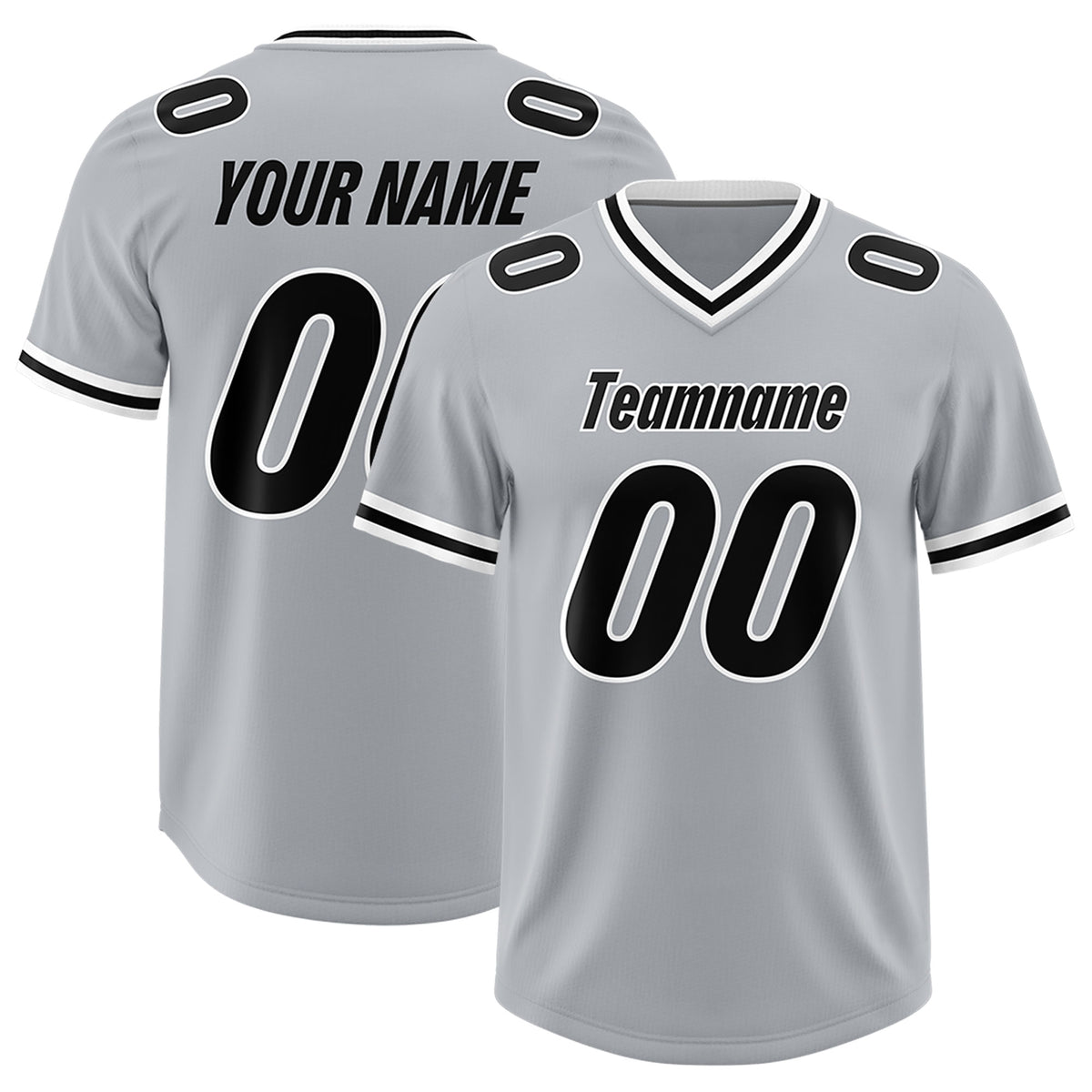 Custom Silver Classic Style American Football Jerseys
