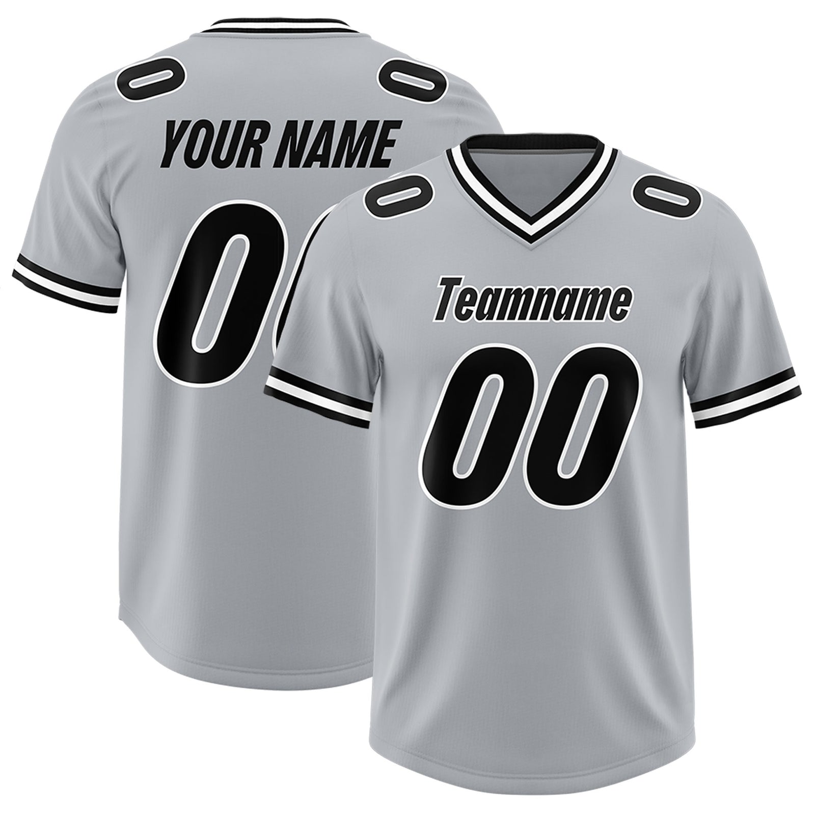 Custom Silver Classic Style American Football Jerseys