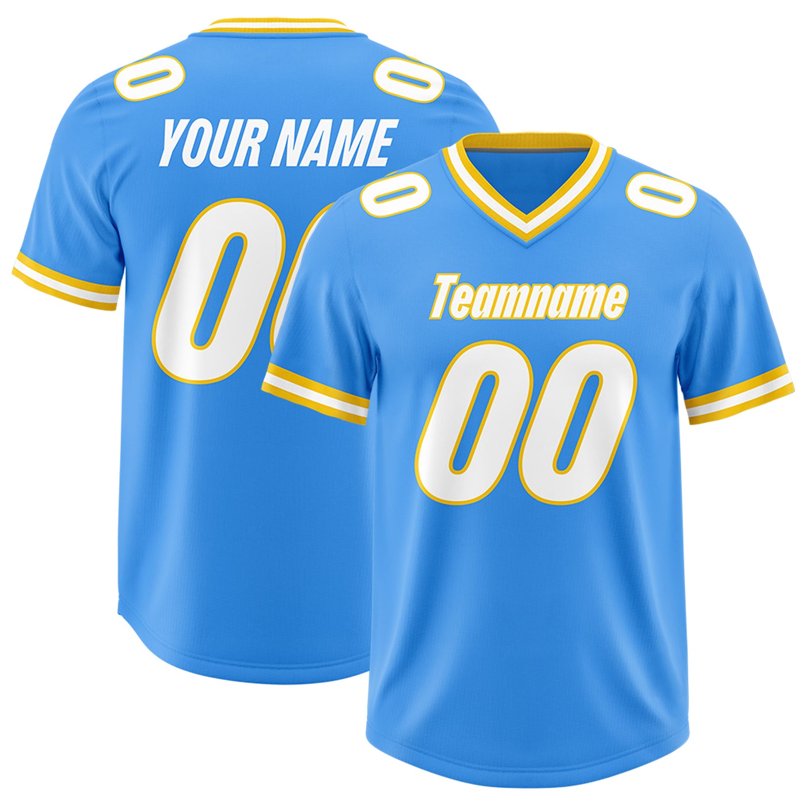 Custom Powder Blue Classic Style American Football Jerseys