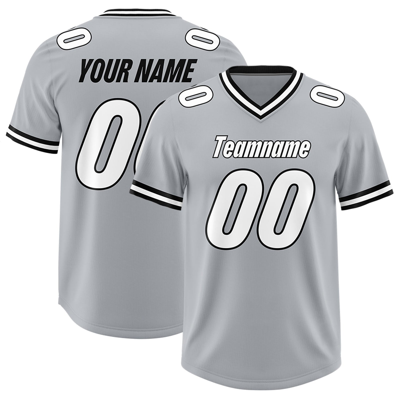 Custom Silver Classic Style American Football Jerseys
