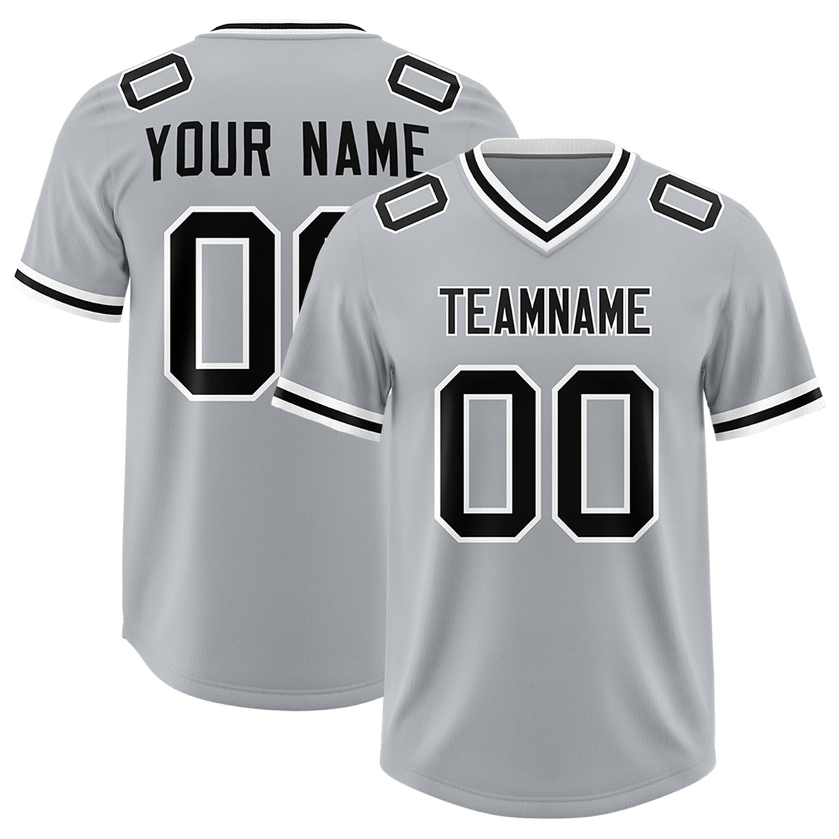 Custom Silver Classic Style American Football Jerseys