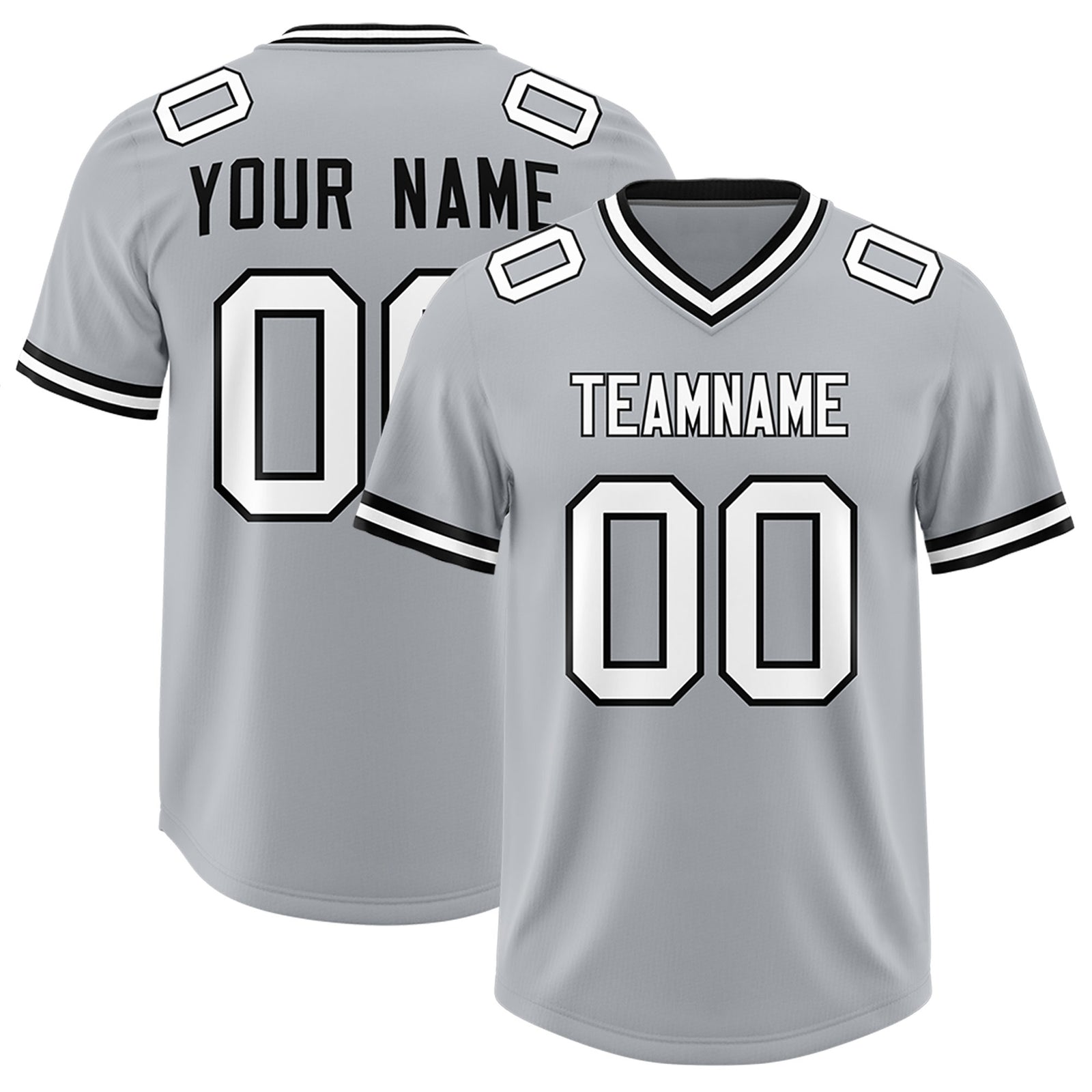 Custom Silver Classic Style American Football Jerseys