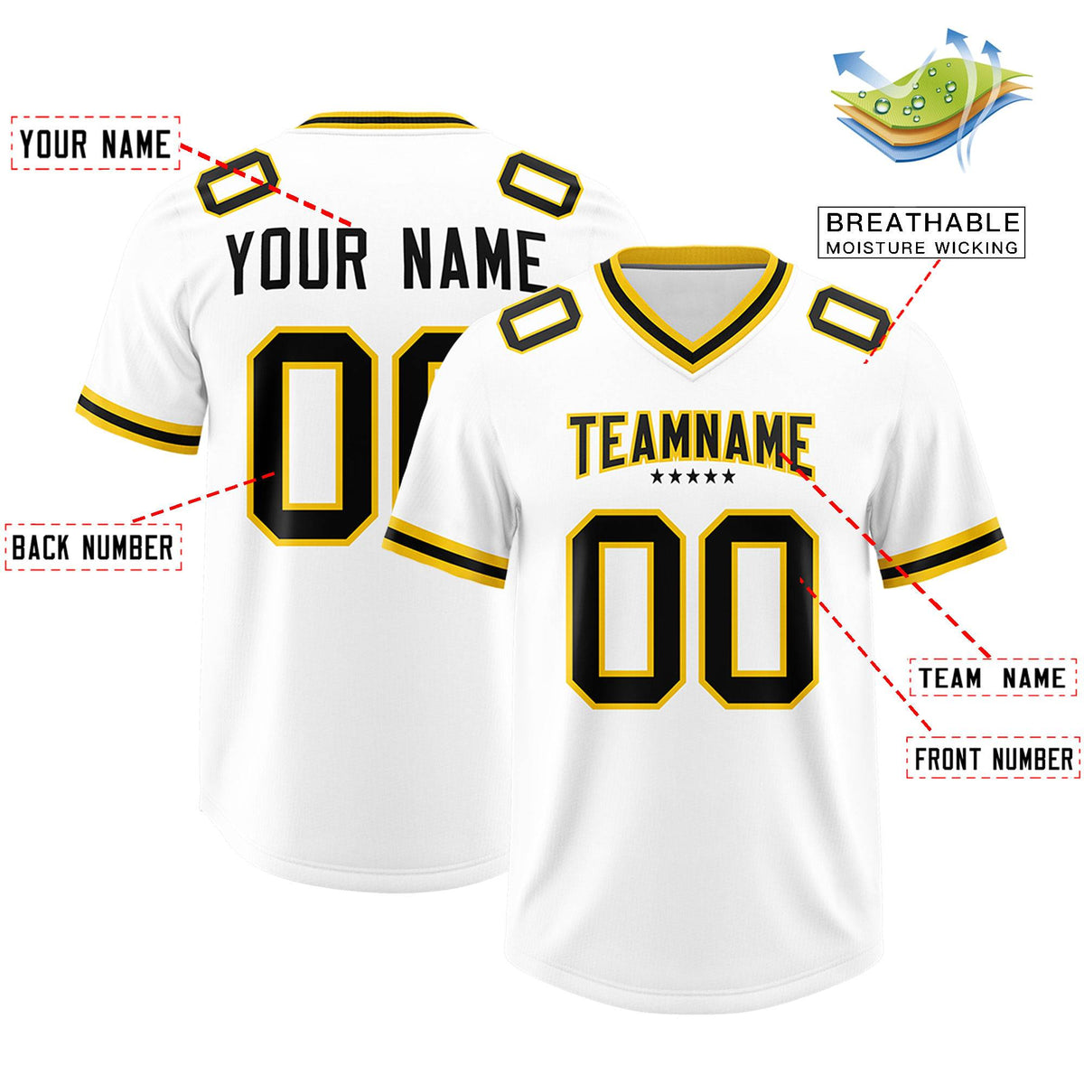 Custom White Football Jersey