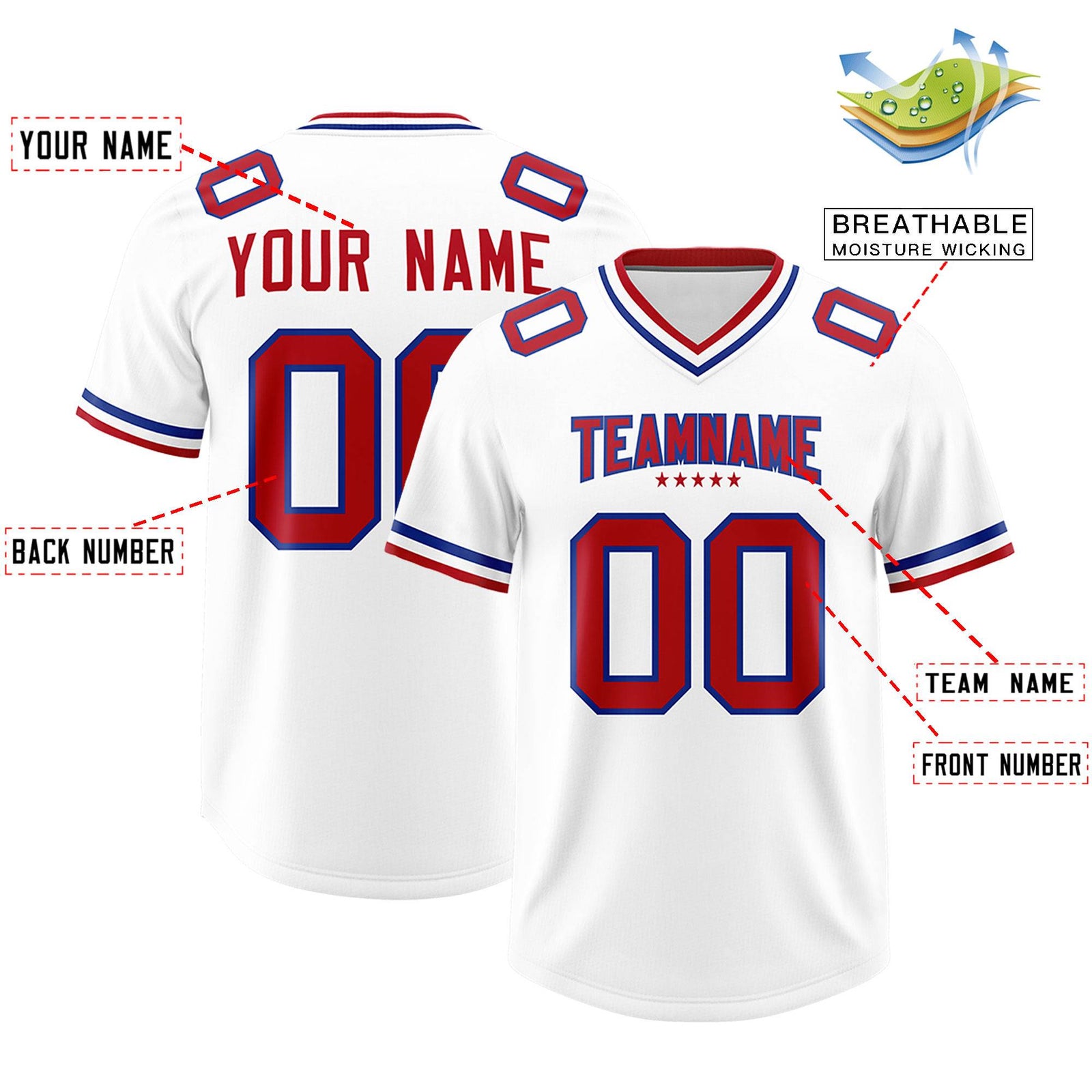 Custom White Classic American Football Jerseys
