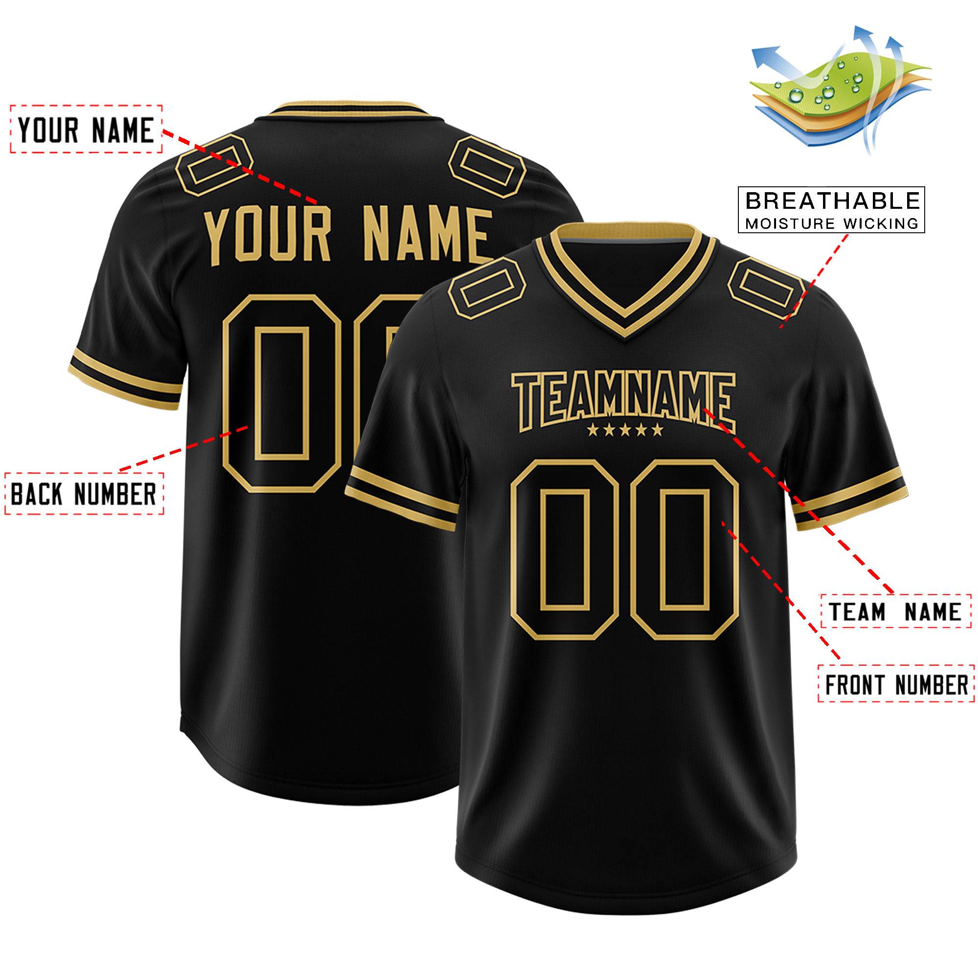 Custom Black Classic American Football Jerseys