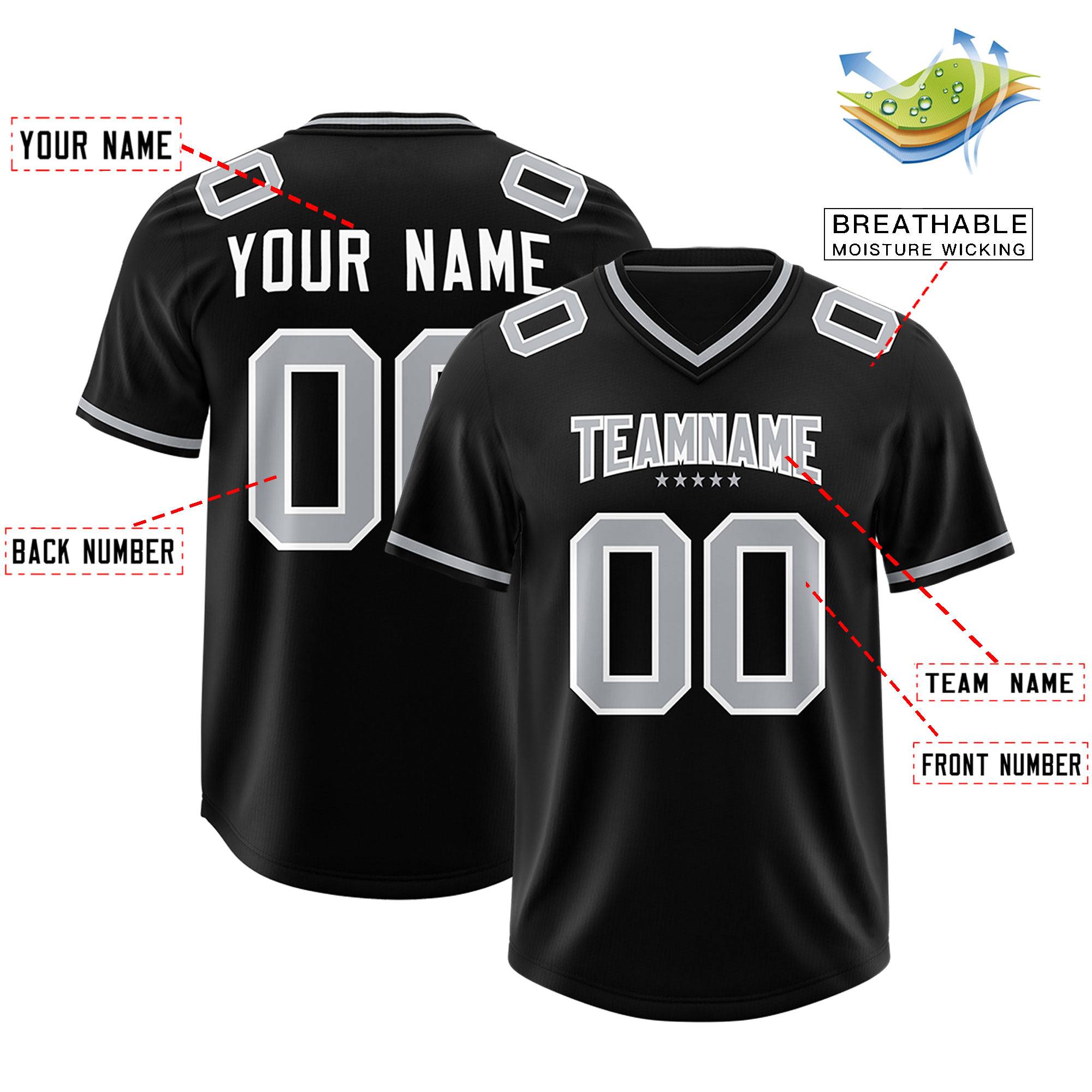 Custom Black Classic American Football Jerseys