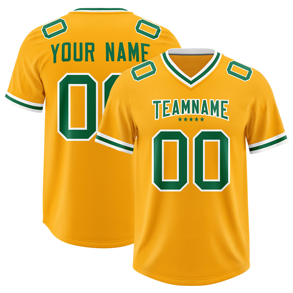 Custom Yellow Classic American Football Jerseys