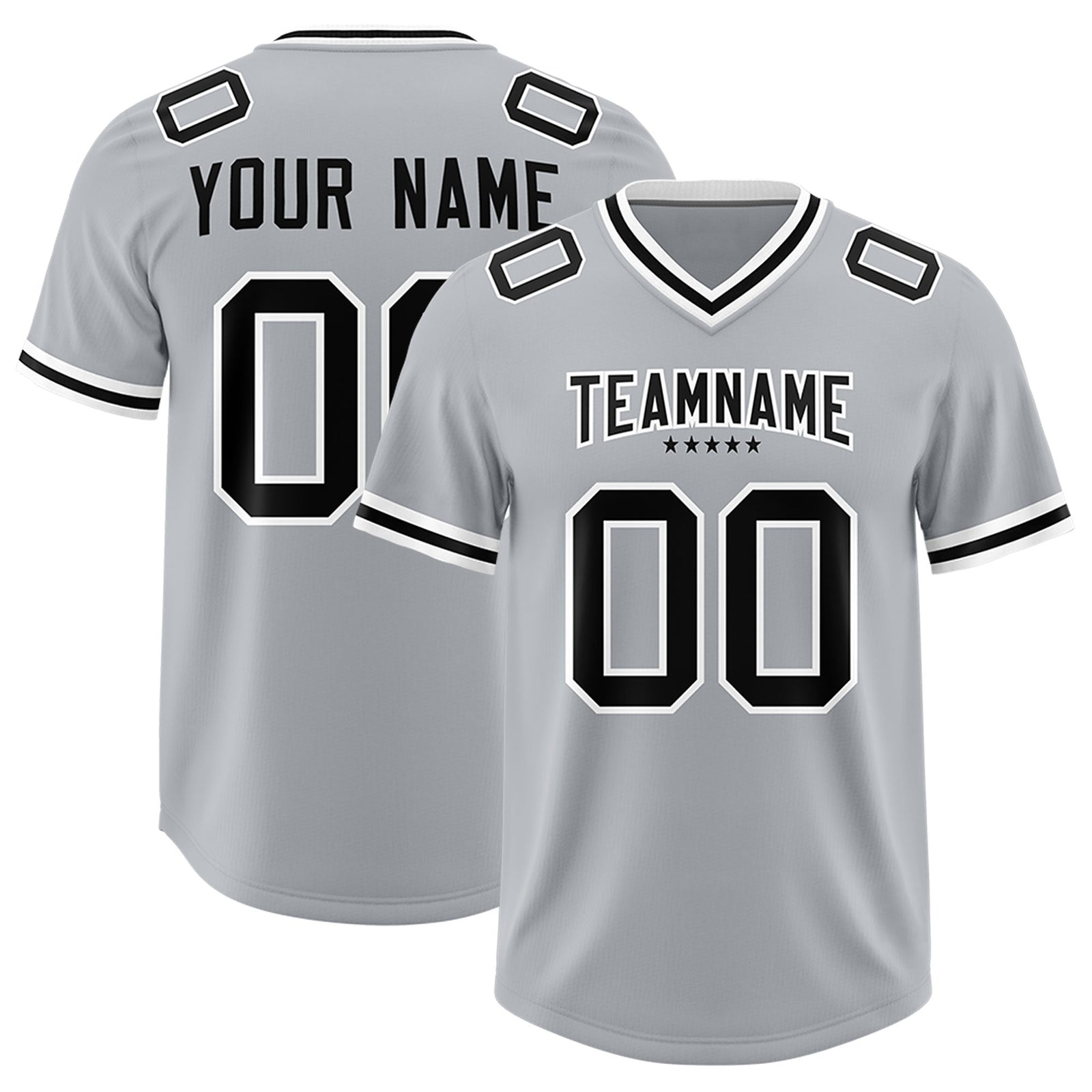 Custom Silver Classic American Football Jerseys