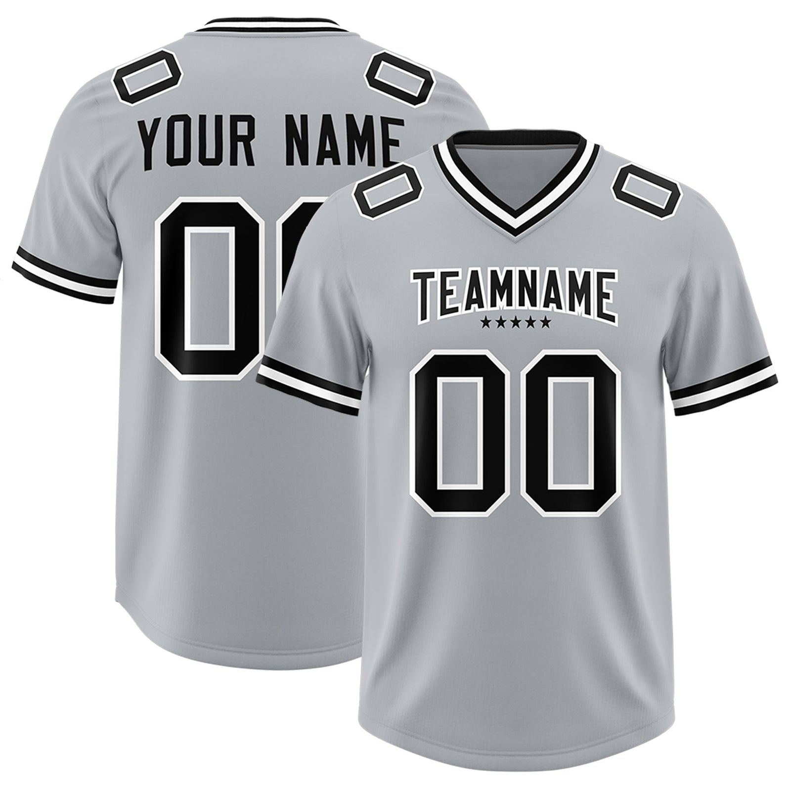 Custom Silver Classic American Football Jerseys