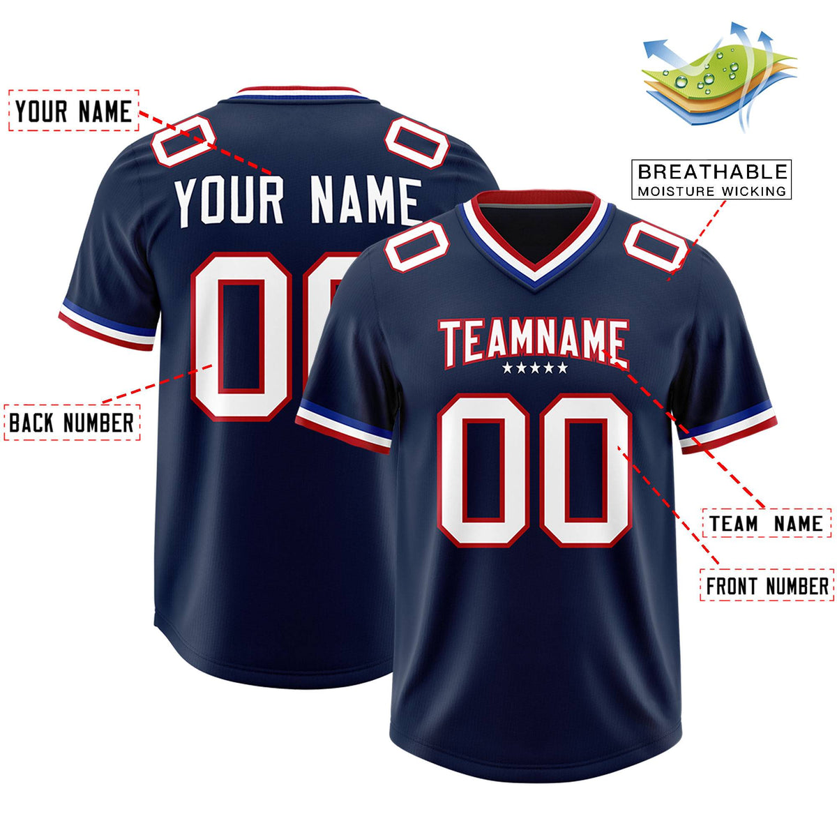 Custom Navy Football Jersey